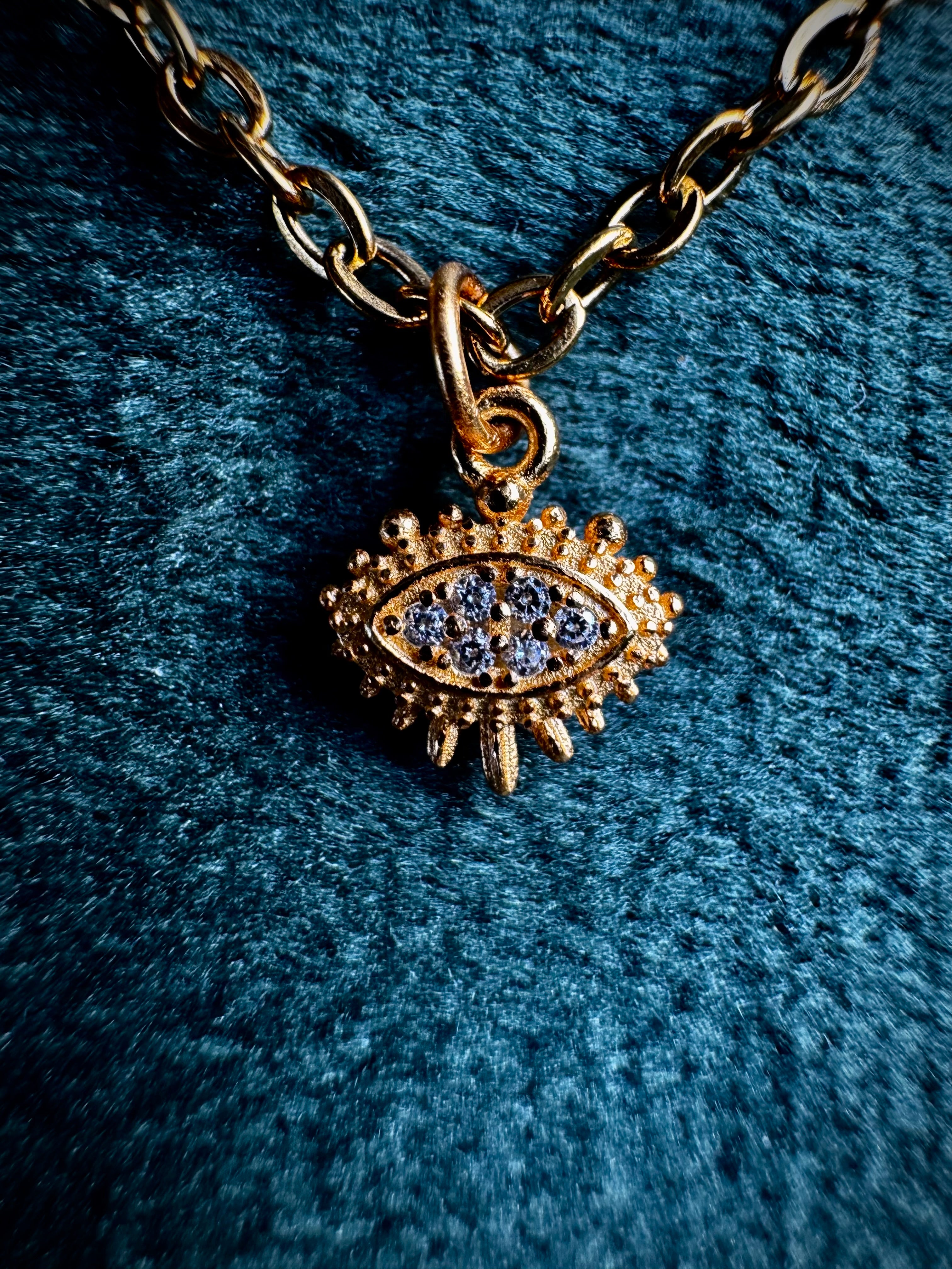 MINI Gold Evil Eye S925