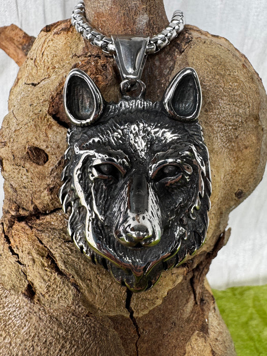 Wolf Stainless Steel Pendant