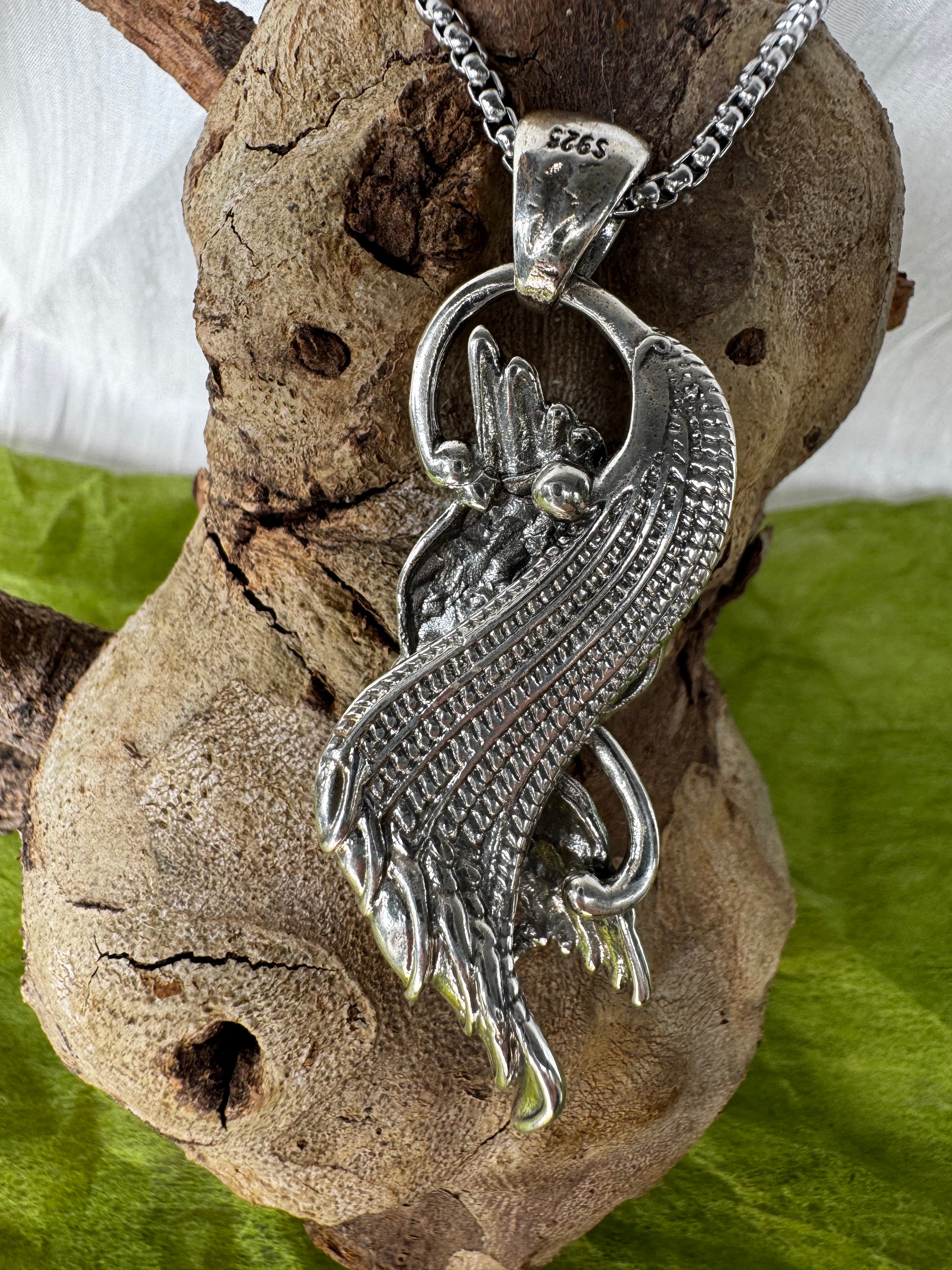 Silver Peacock Stainless Steel Pendant