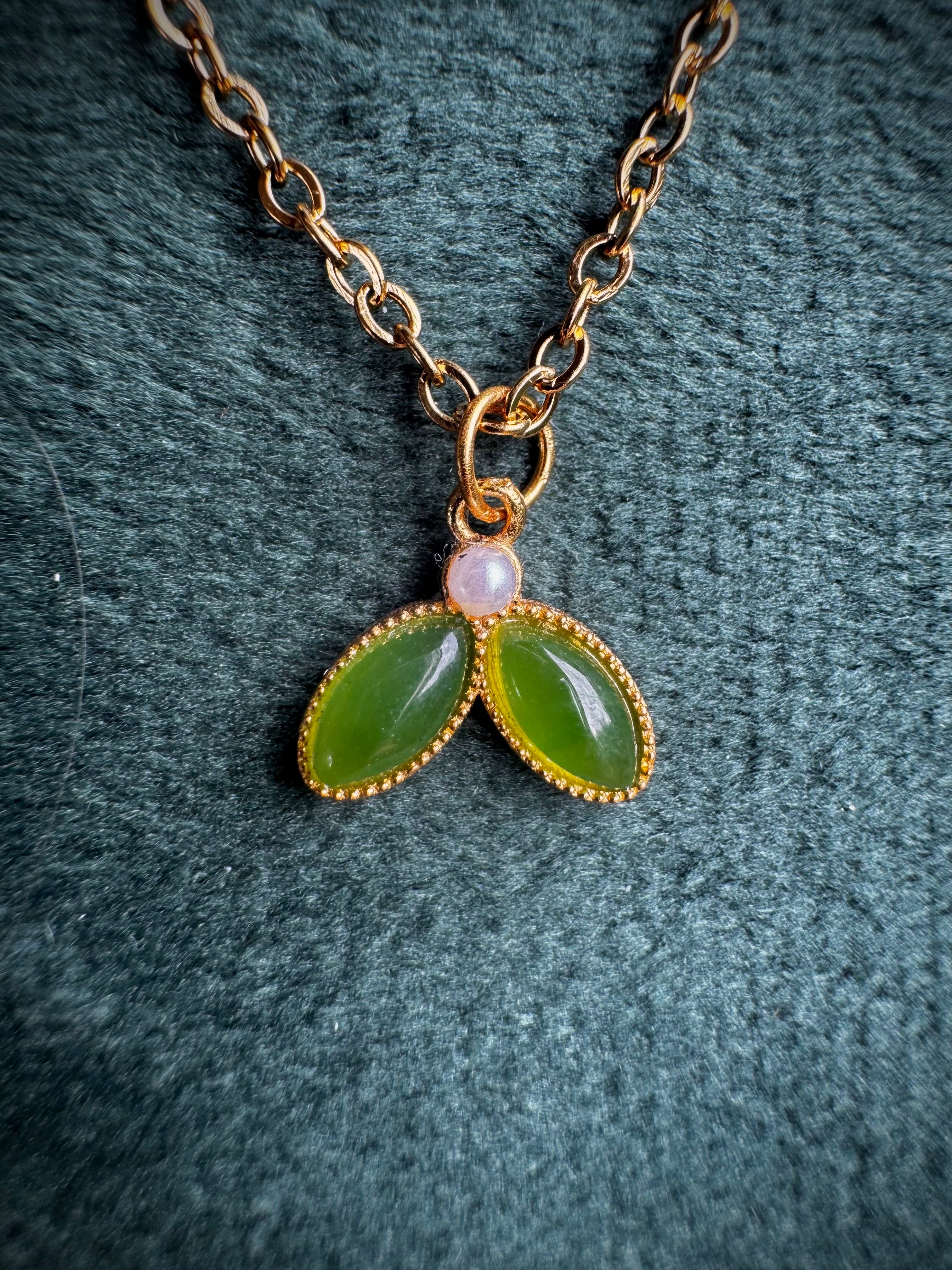 MINI Jade Leaf Necklace