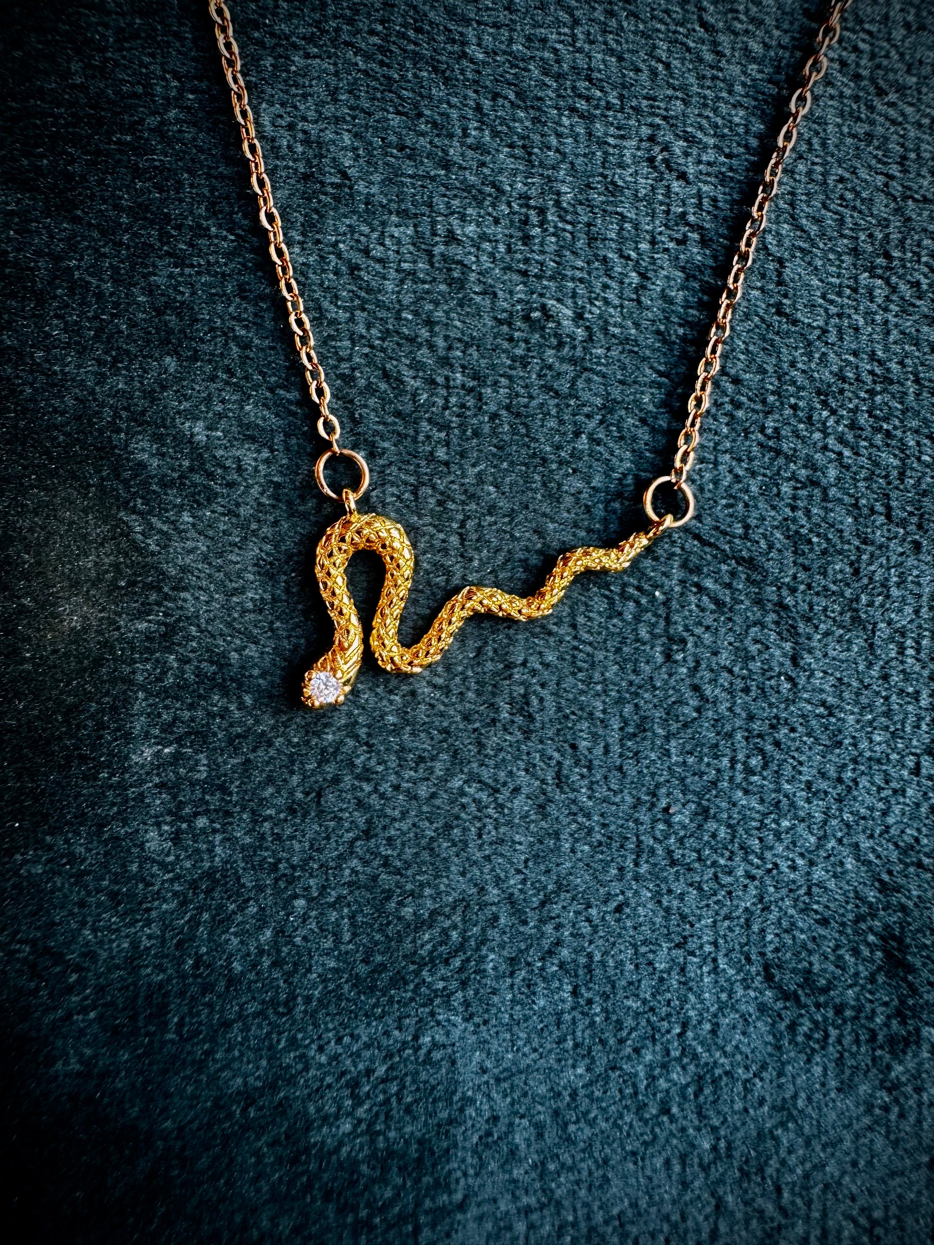 Woven Gold Snake Necklace