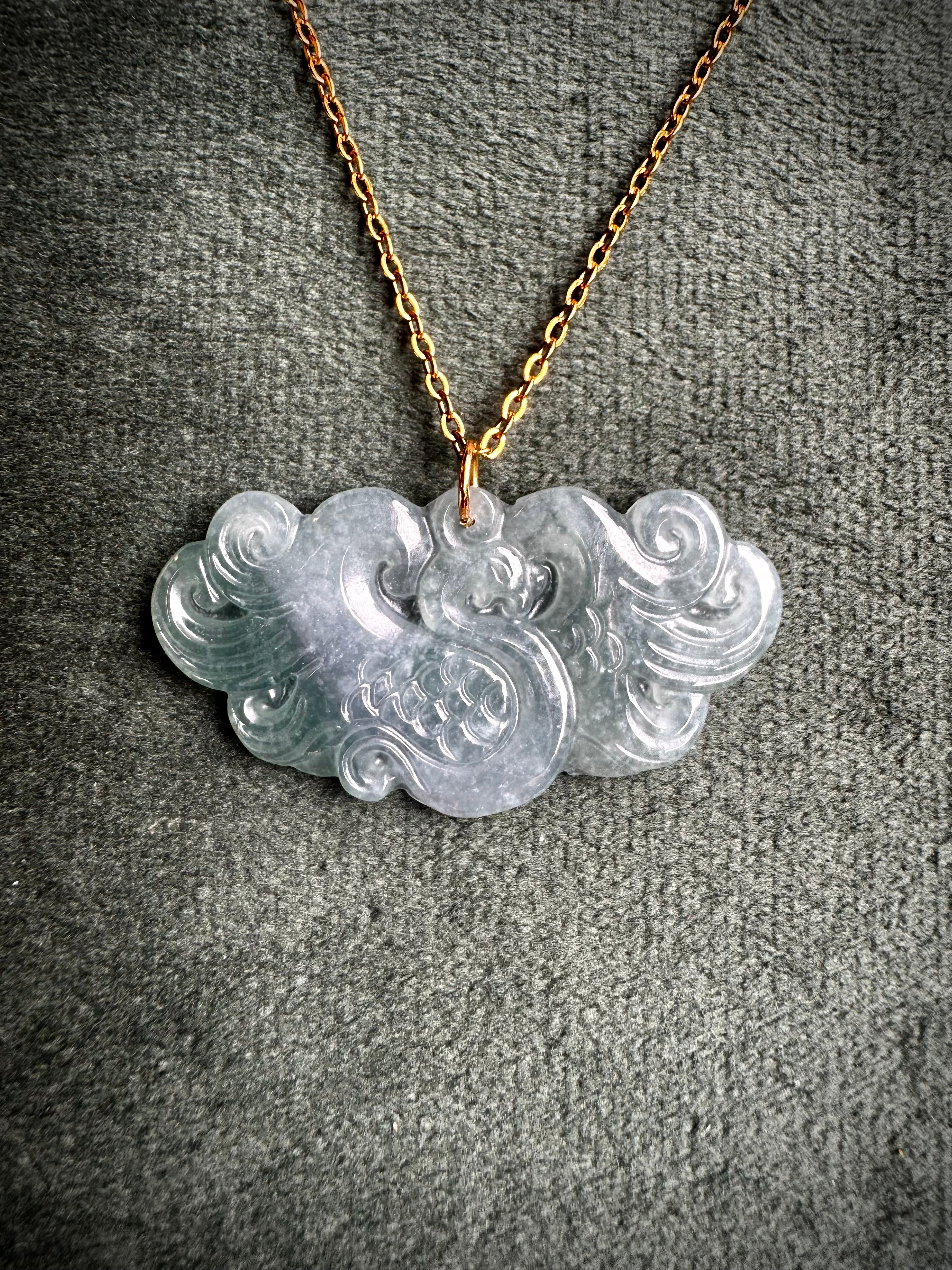 Blue Jade Phoenix Pendant