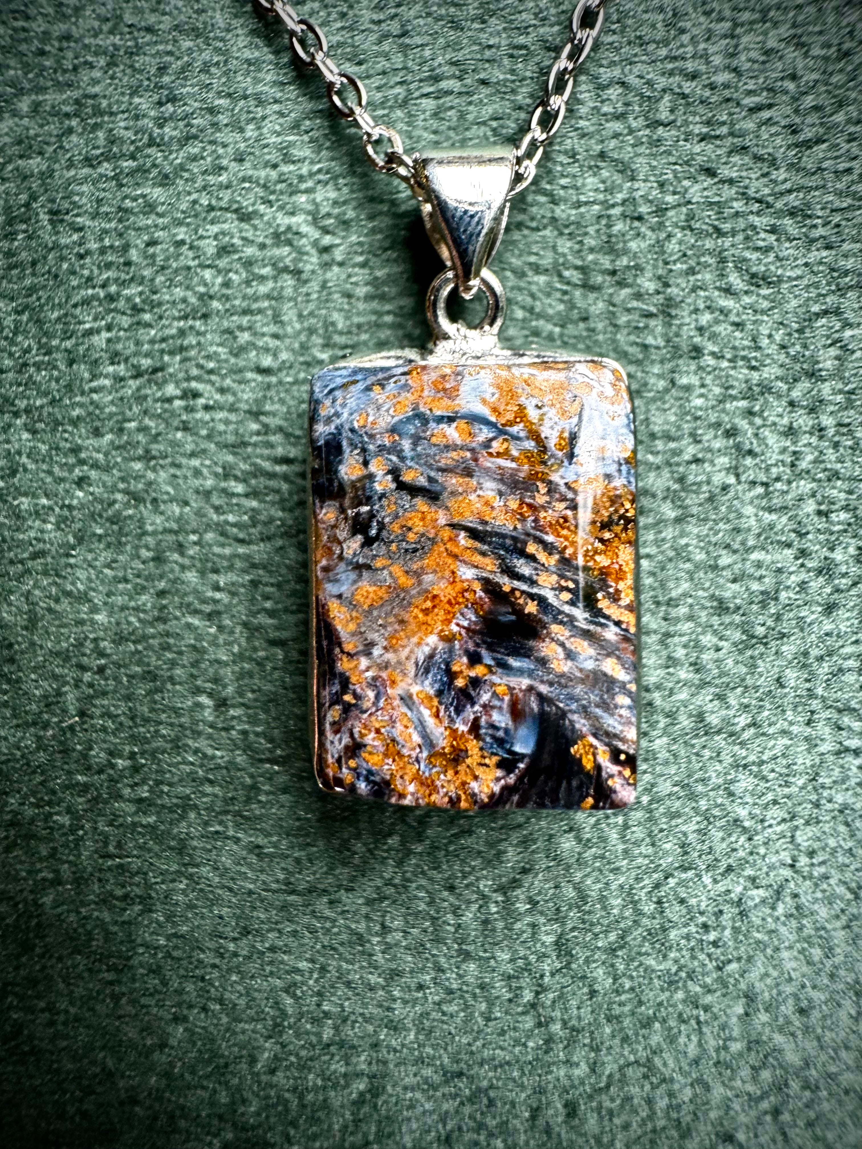 Rectangular Pietersite pendant