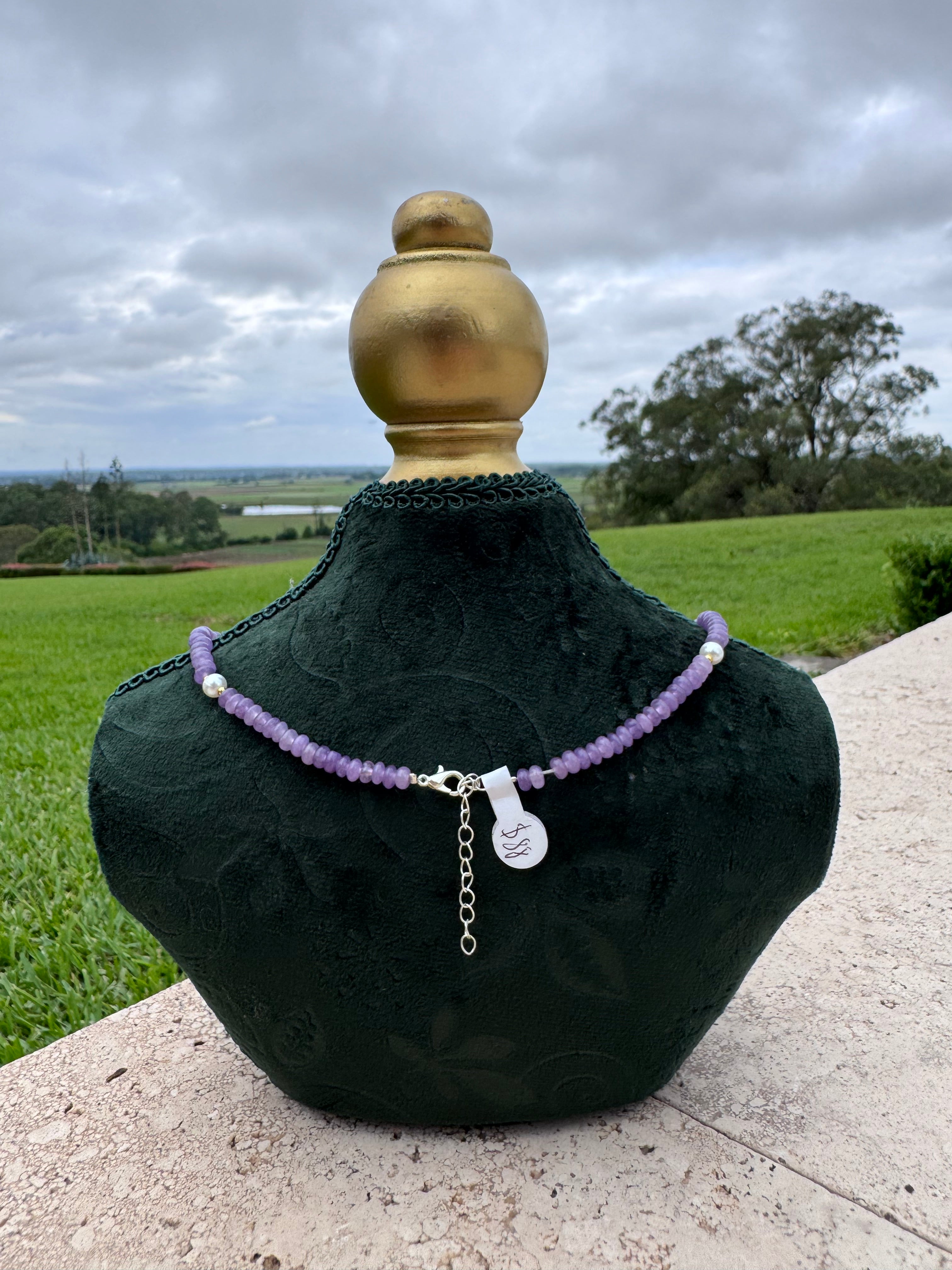 Amethyst & Pearl Choker