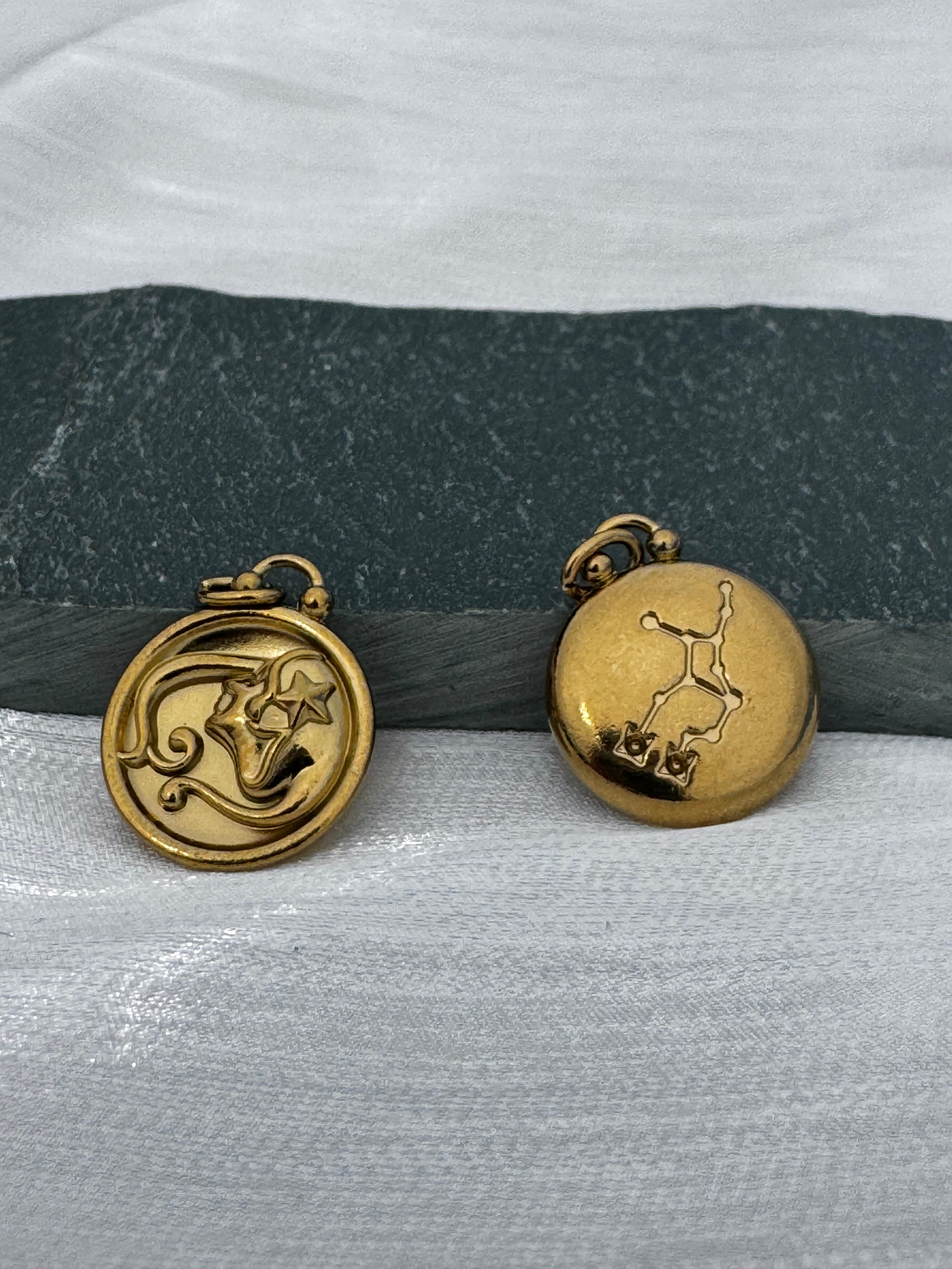 12 Gold Zodiac and Constellation Star sign Coin Necklace