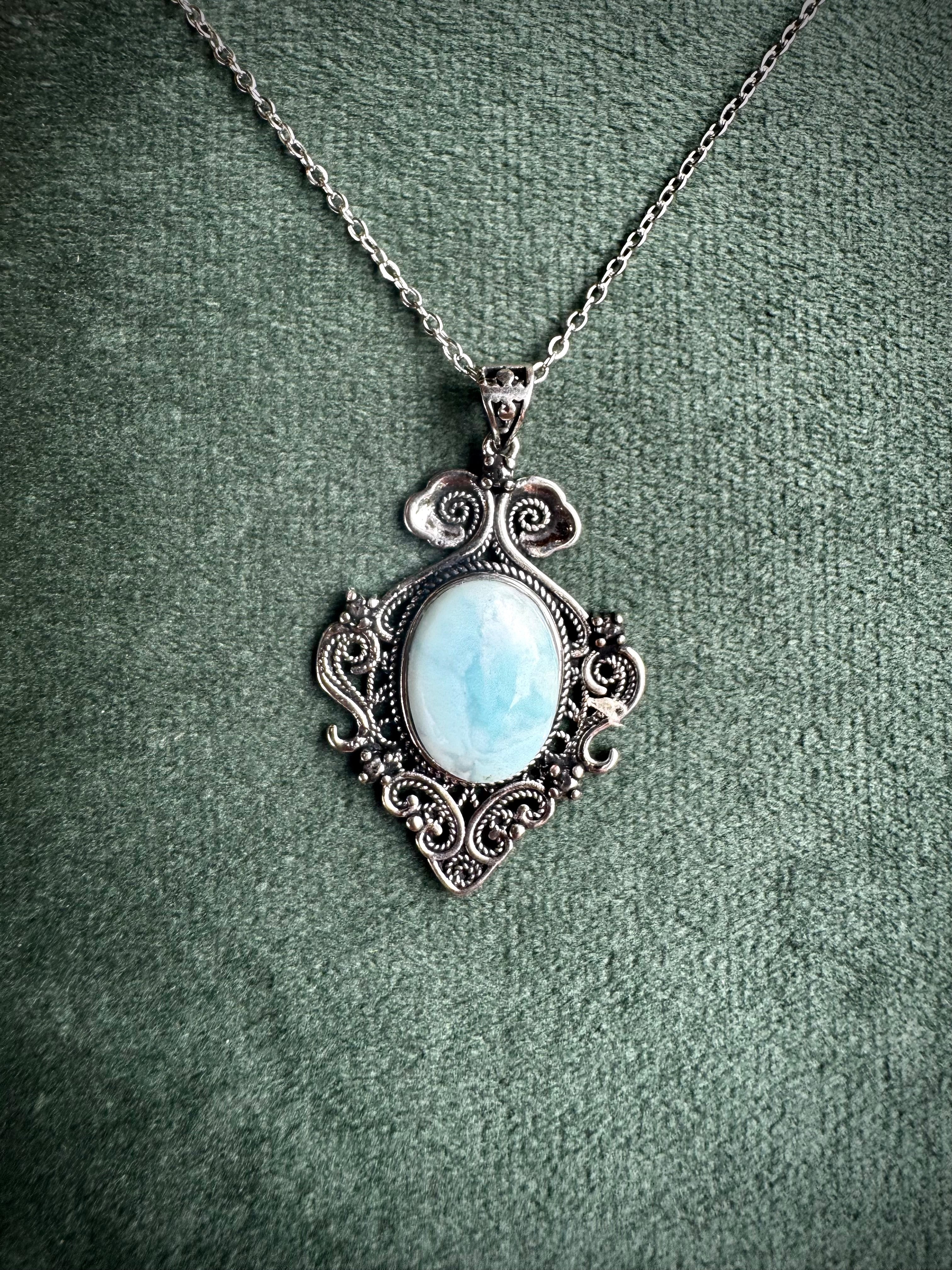 Vintage Larimar Pendant