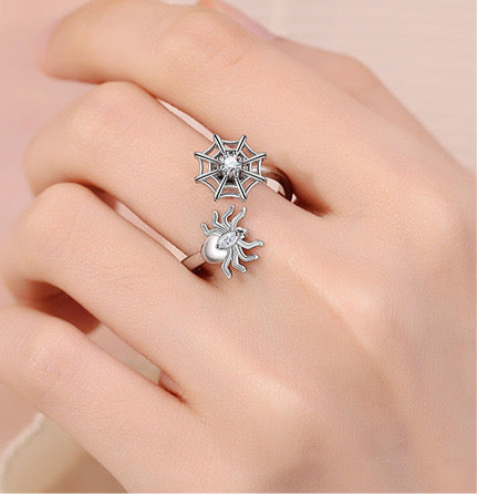 Silver Spider Fidget Ring