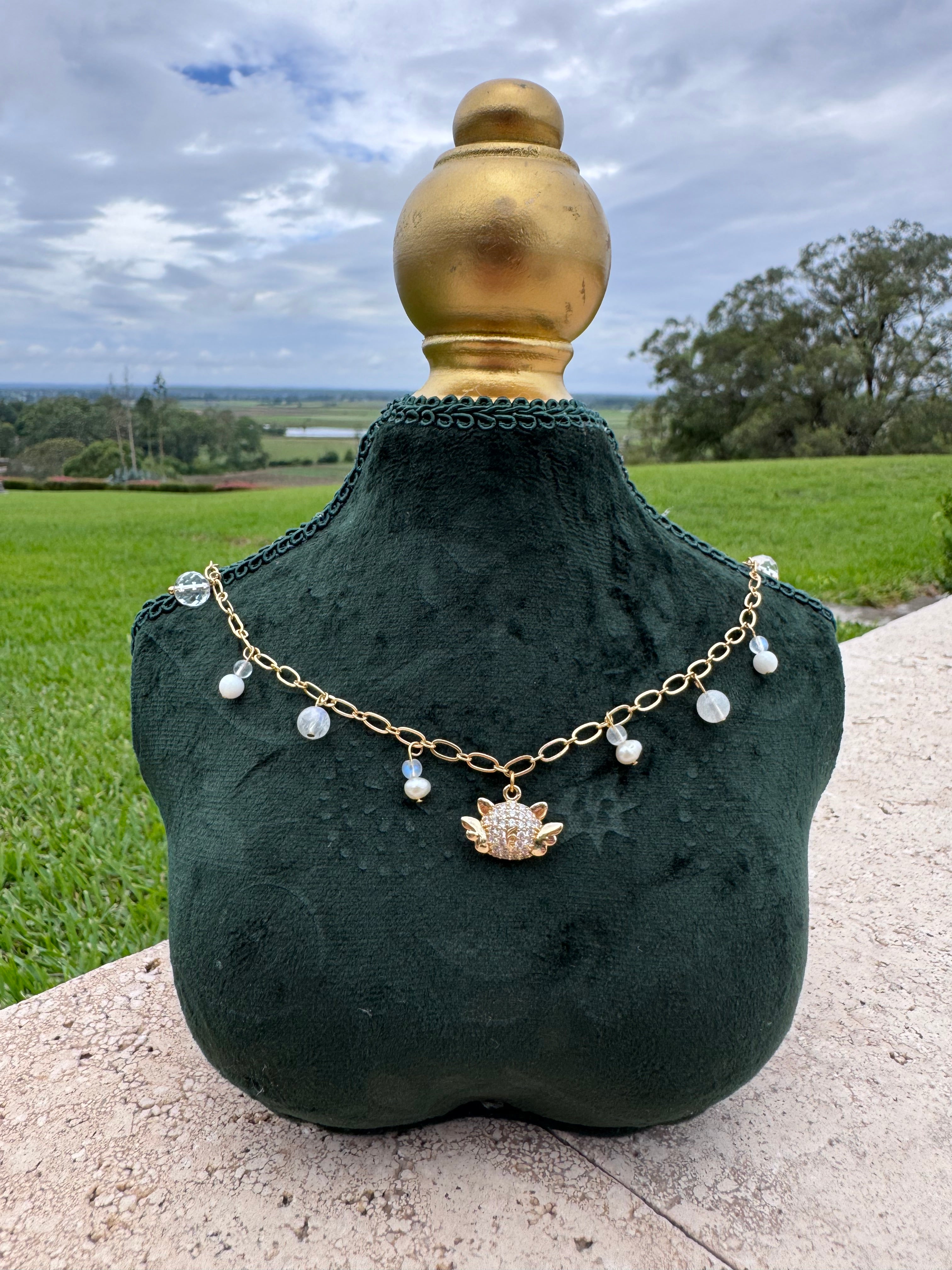 Moonstone & Pearl Necklace