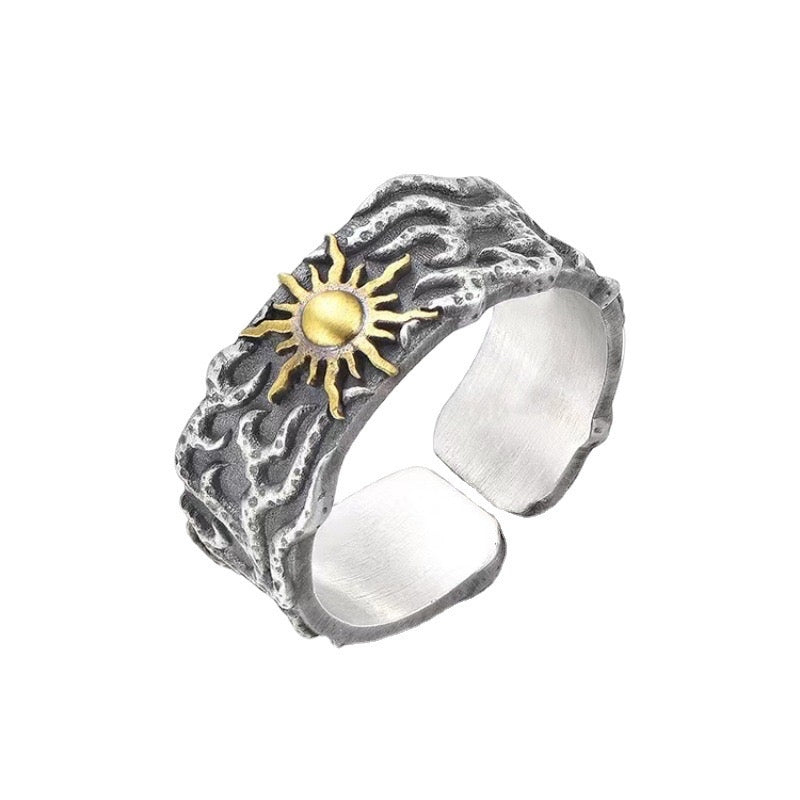 silver sun and lighting ring