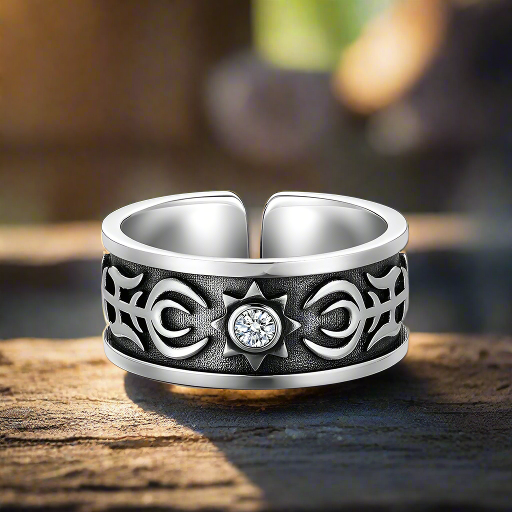 Celtic Sun Diamond Viking silver Ring