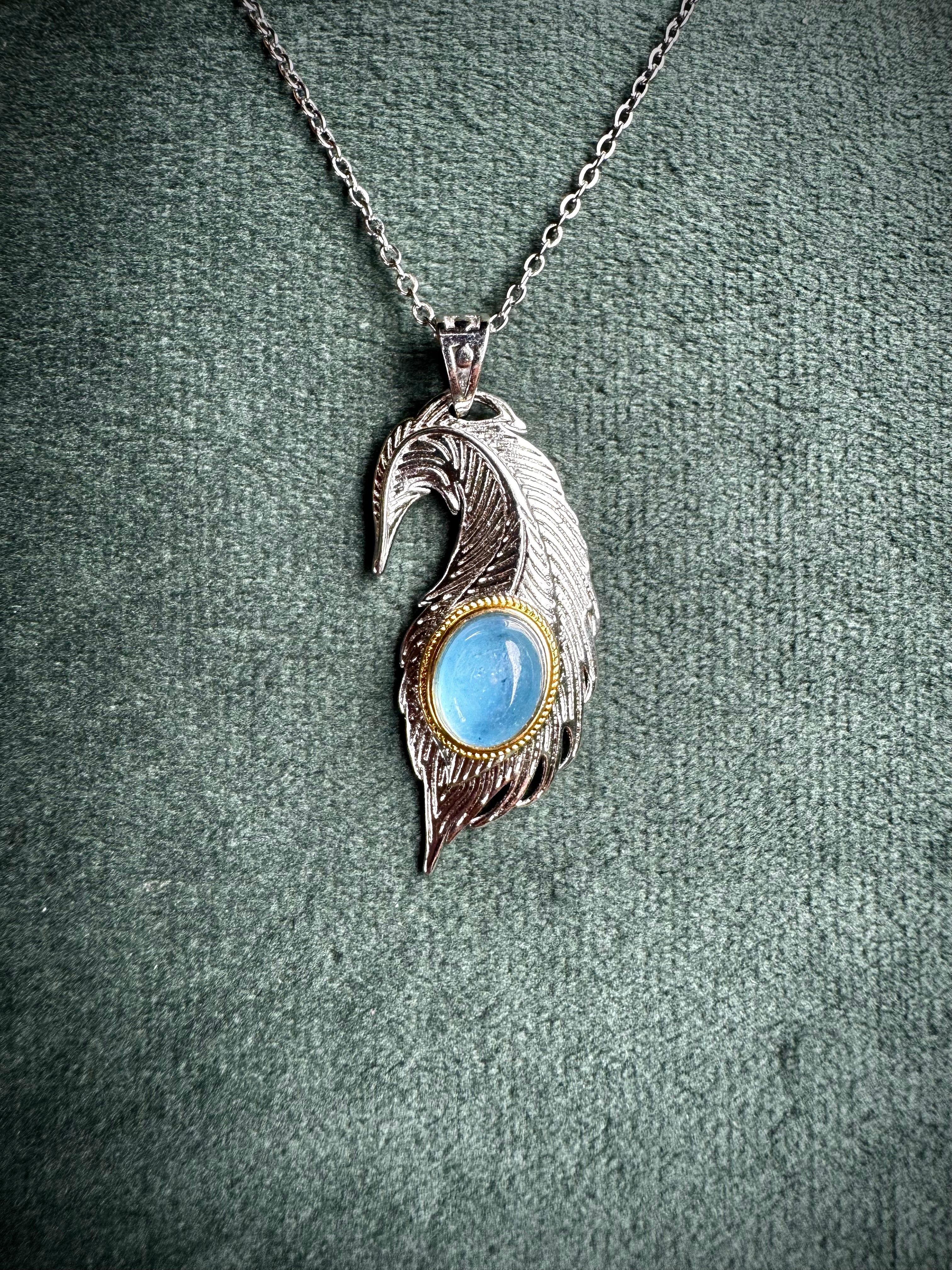 Charorite and Aquamarine Feathers