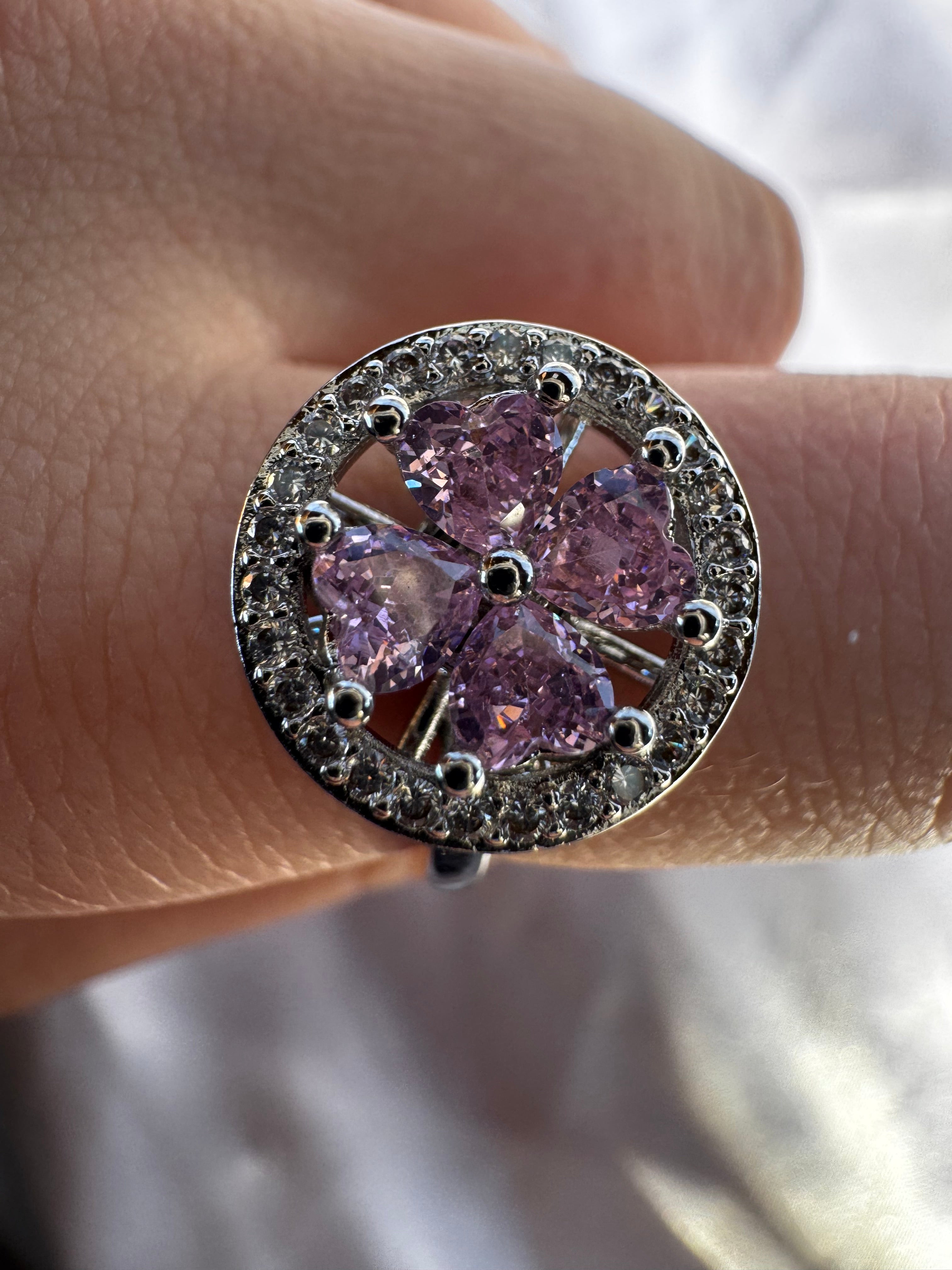 Pink 4 Leaf Clover Fidget Ring