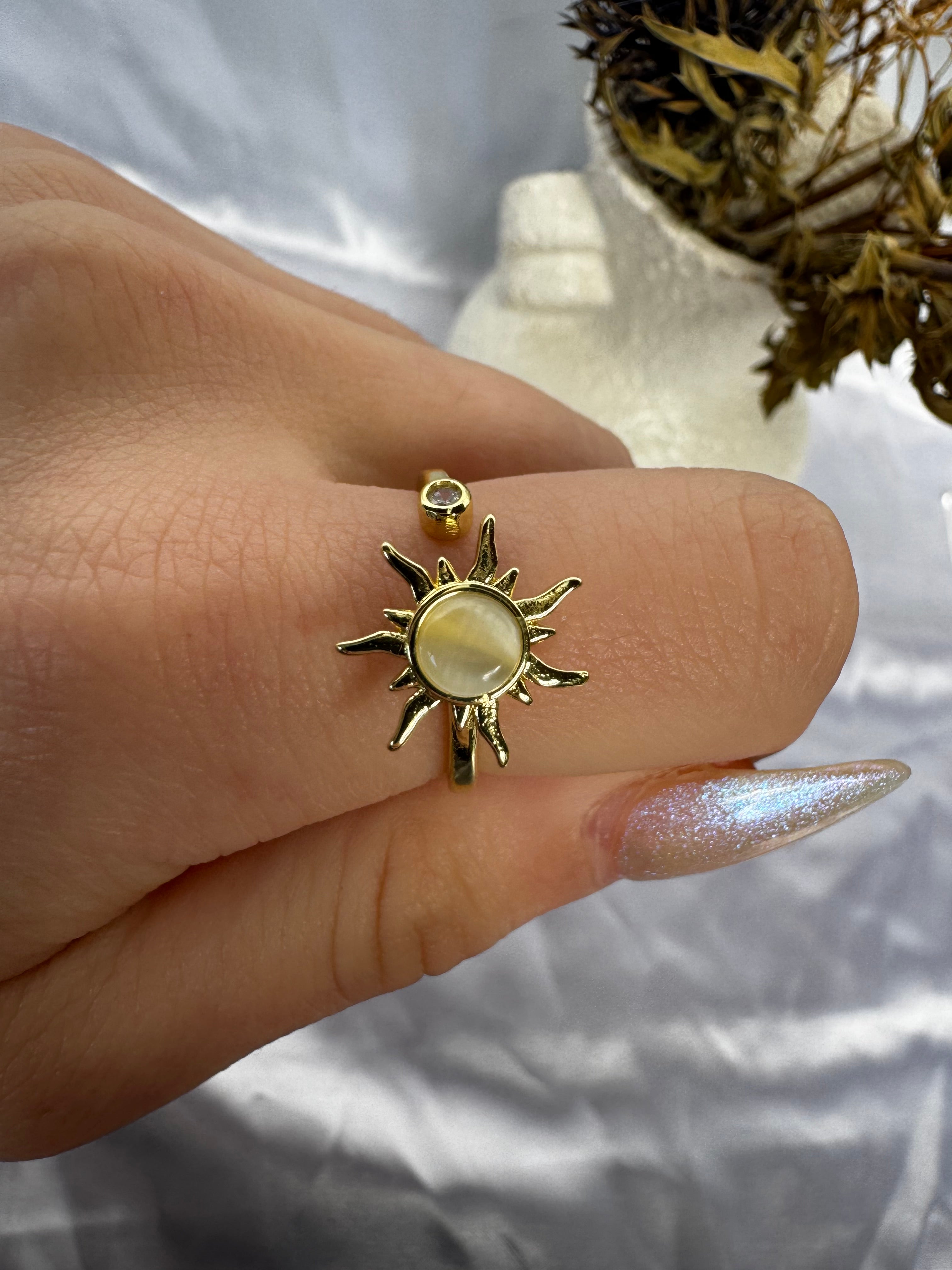 Gold Sun Fidget Ring