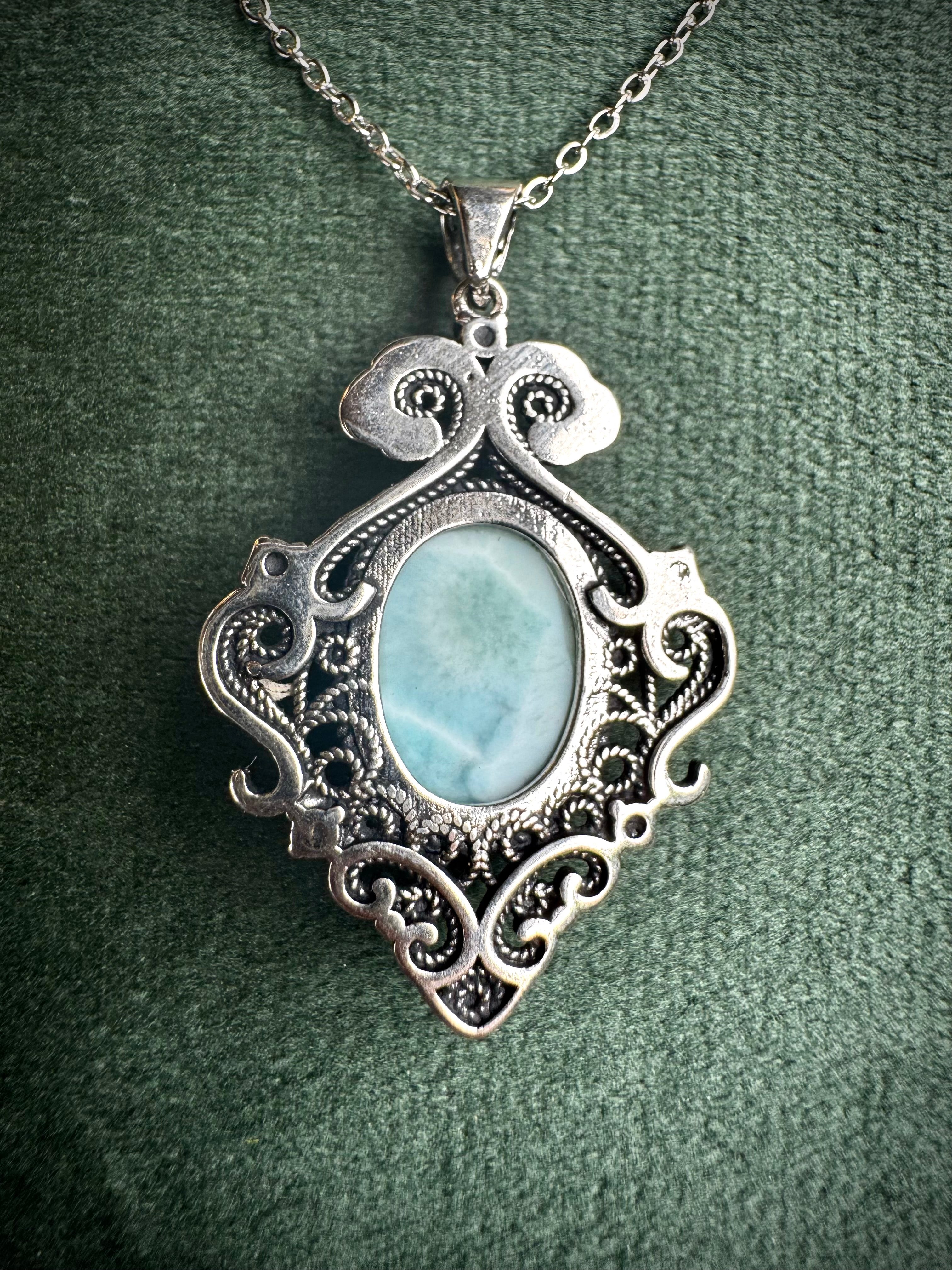 Vintage Larimar Pendant
