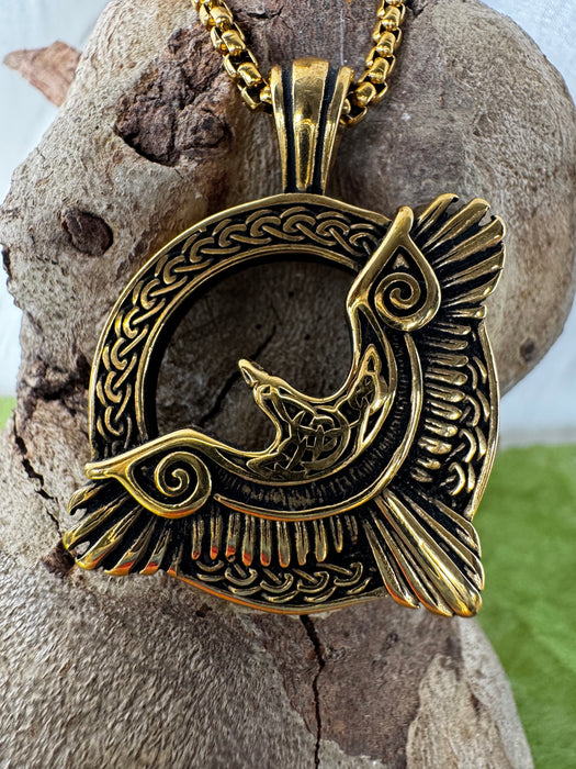 Gold Eagle Stainless Steel Pendant
