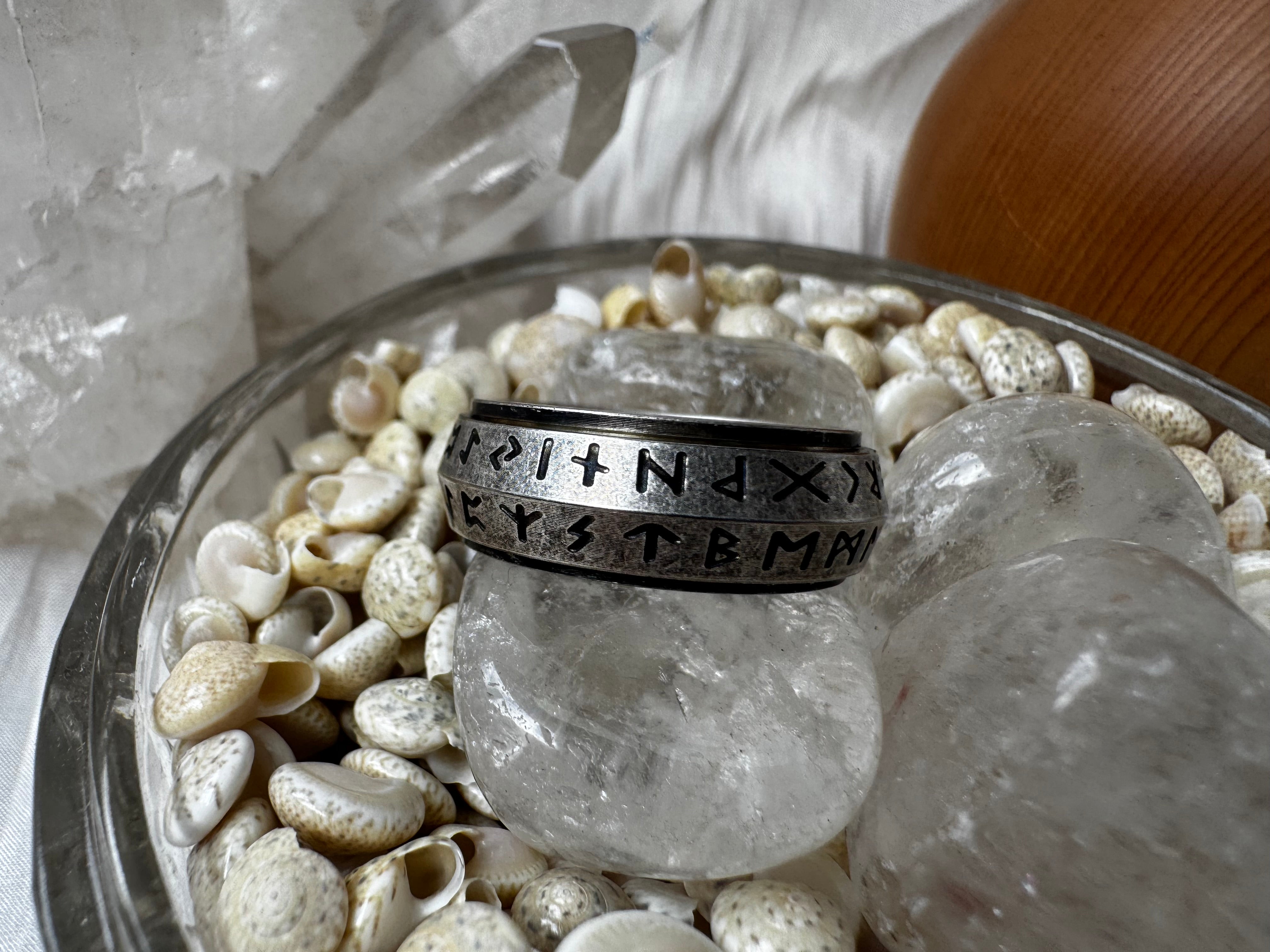 8mm Ancient Viking Fidget Ring - Barrel Shape