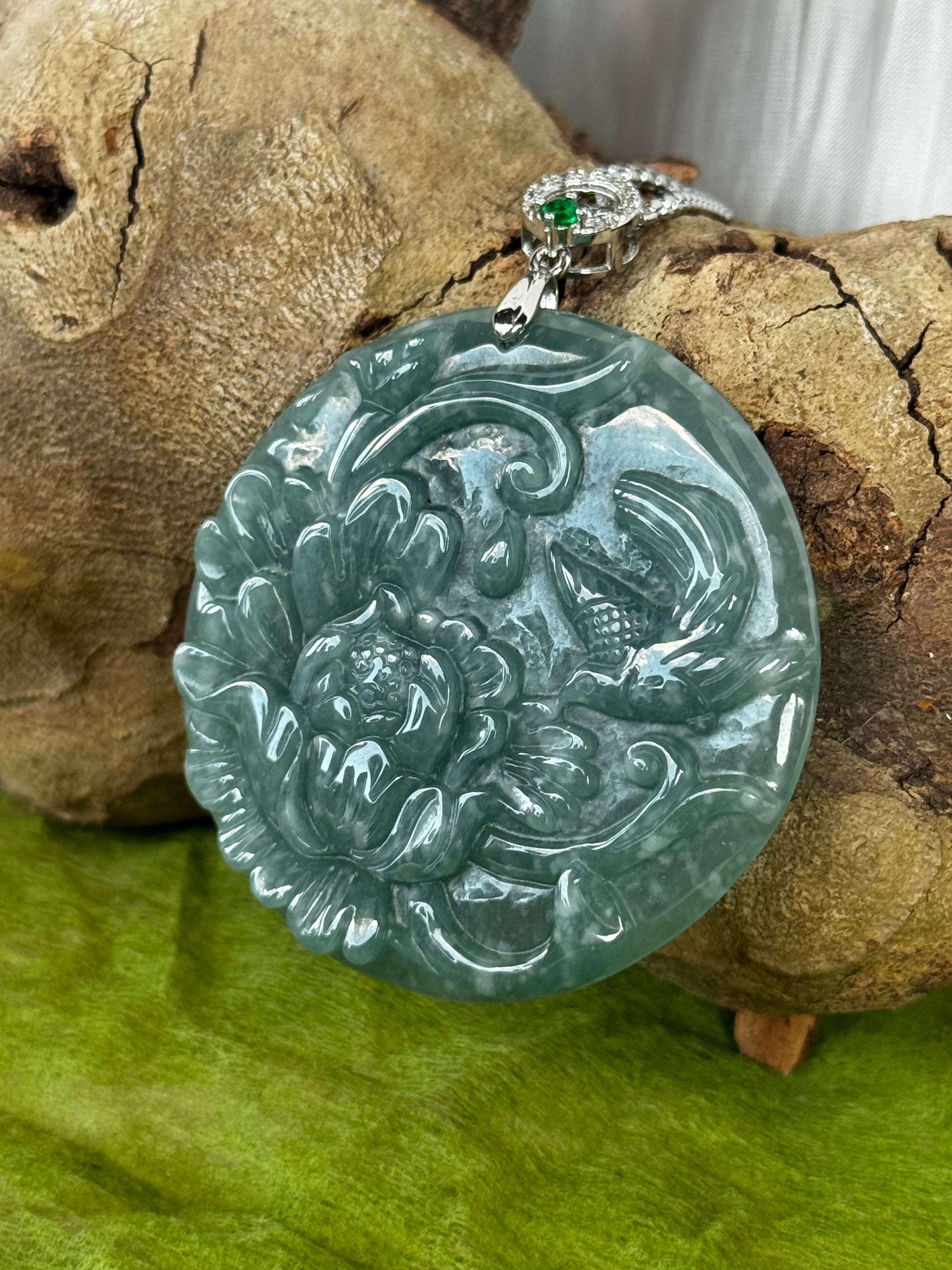 Jade Lotus Pendant