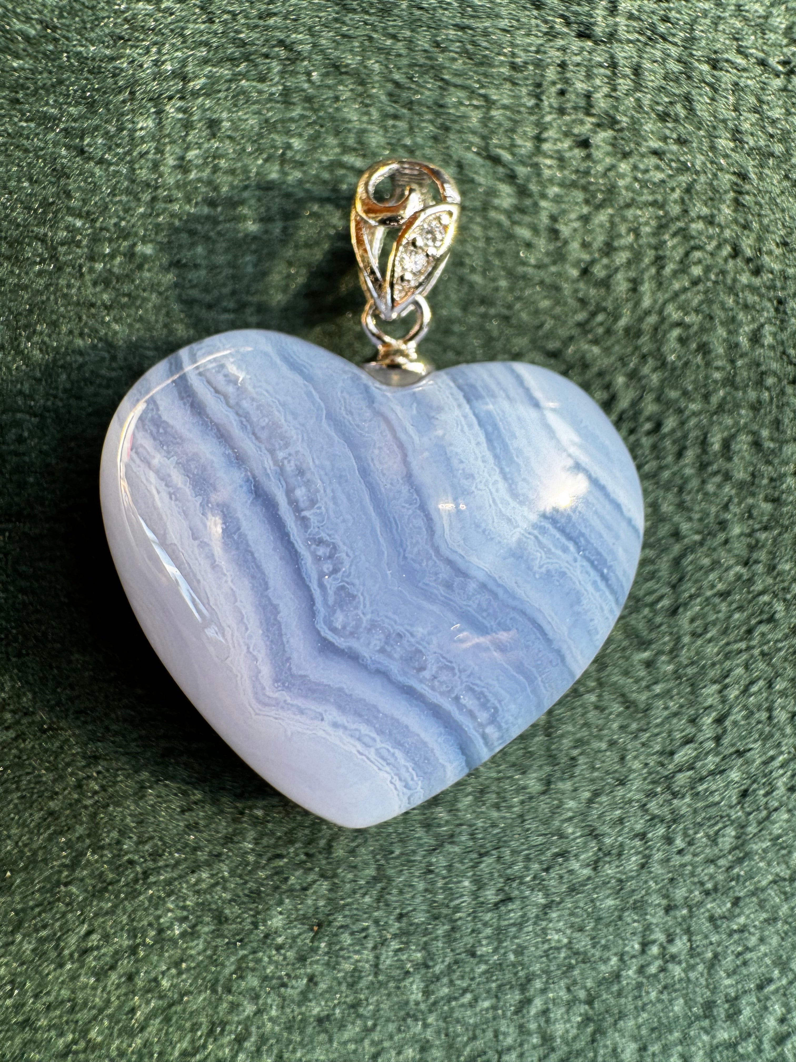 Blue Lace Agate Heart