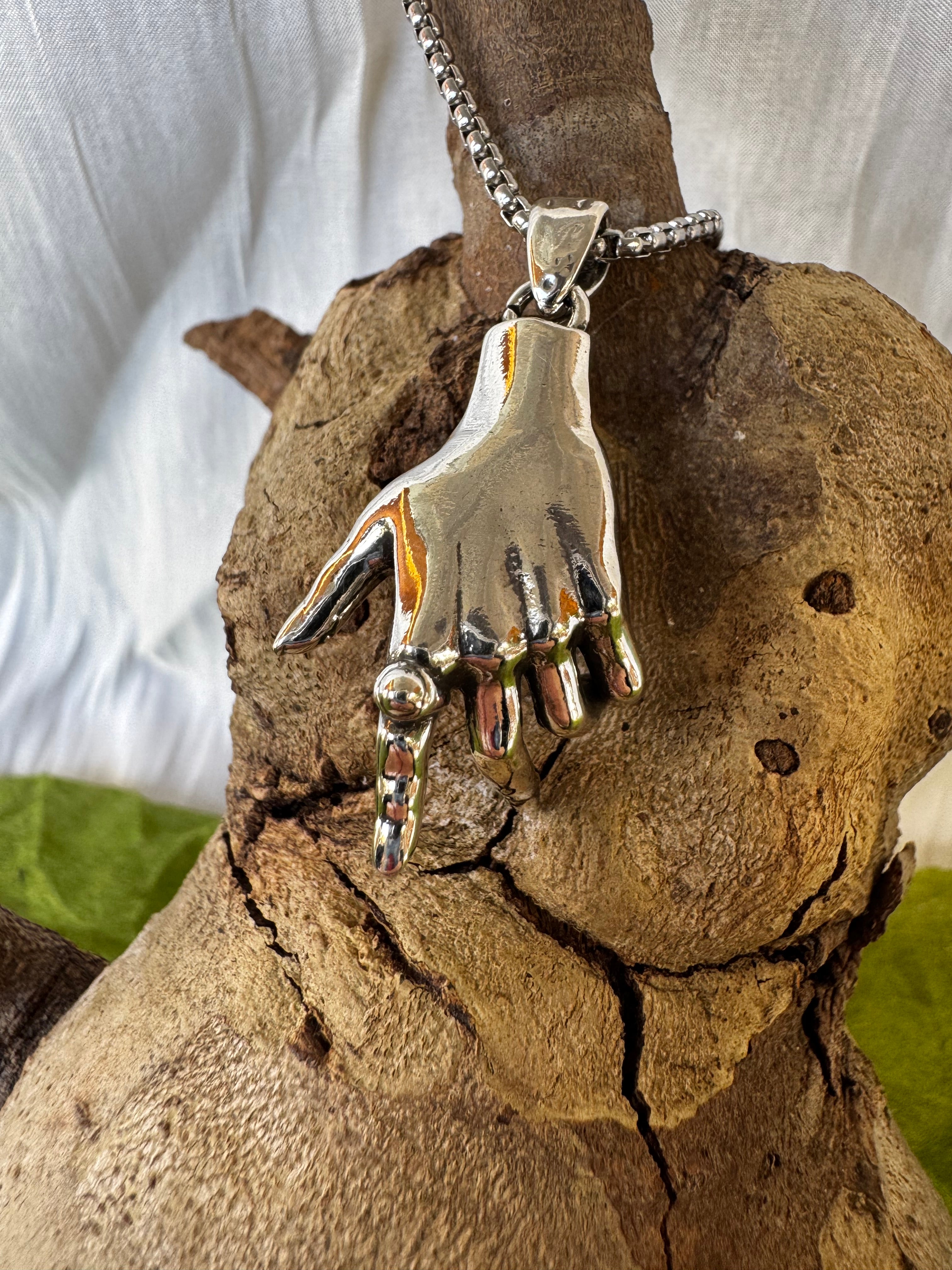 Silver Zombie Hand Stainless Steel Pendant