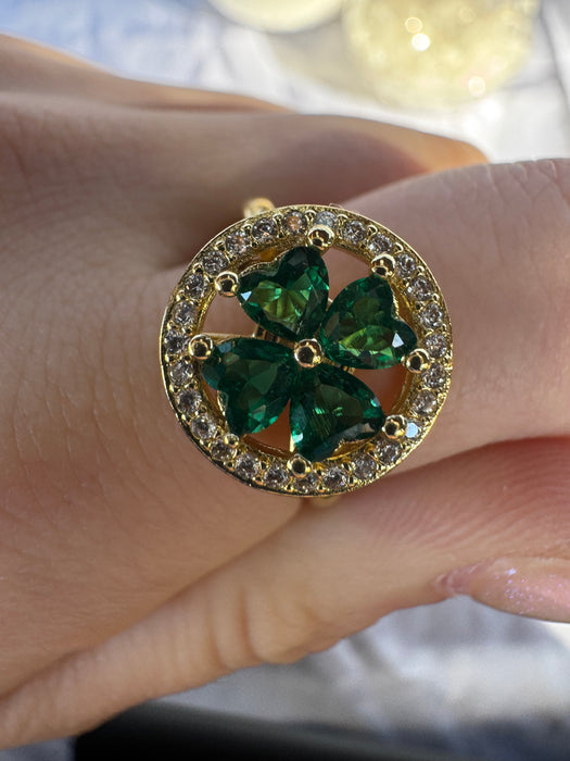 Green 4 Leaf Clover Fidget Ring
