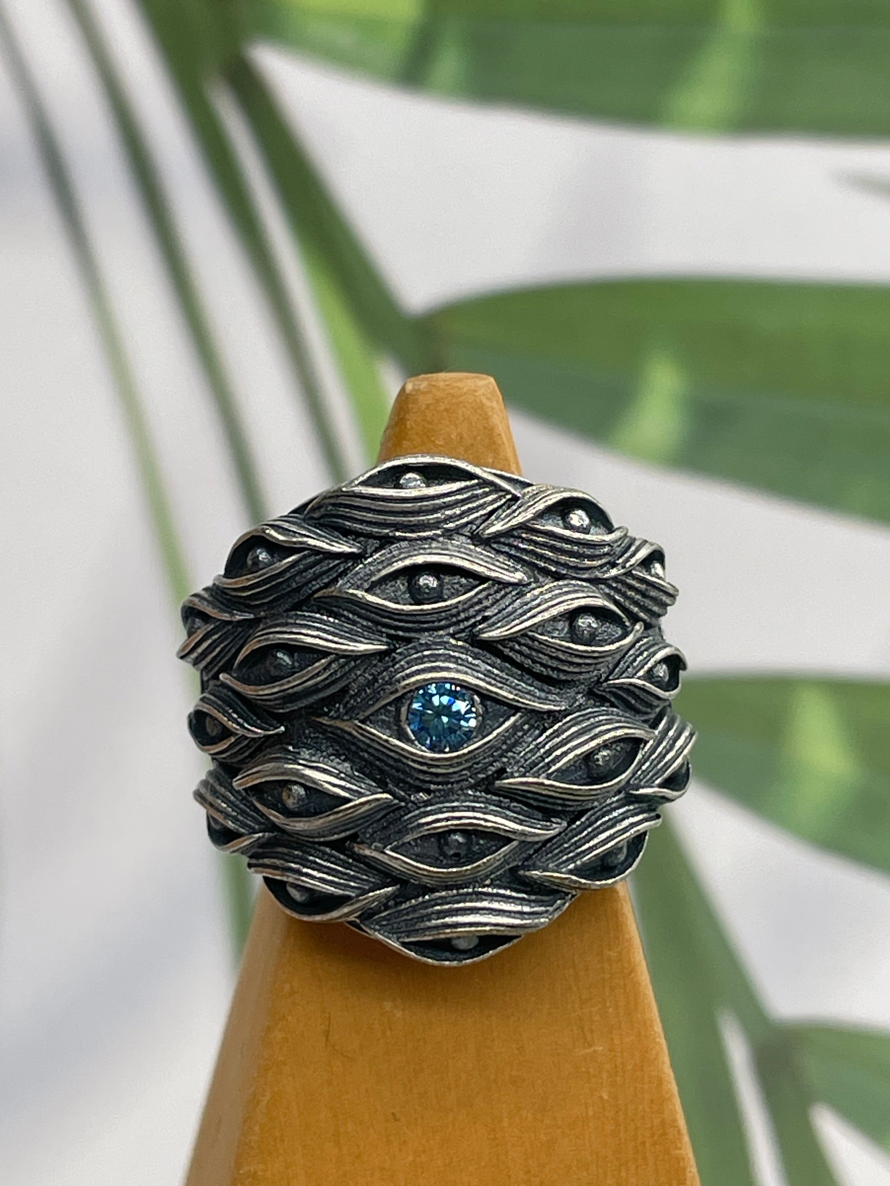 silver ring with eye forest