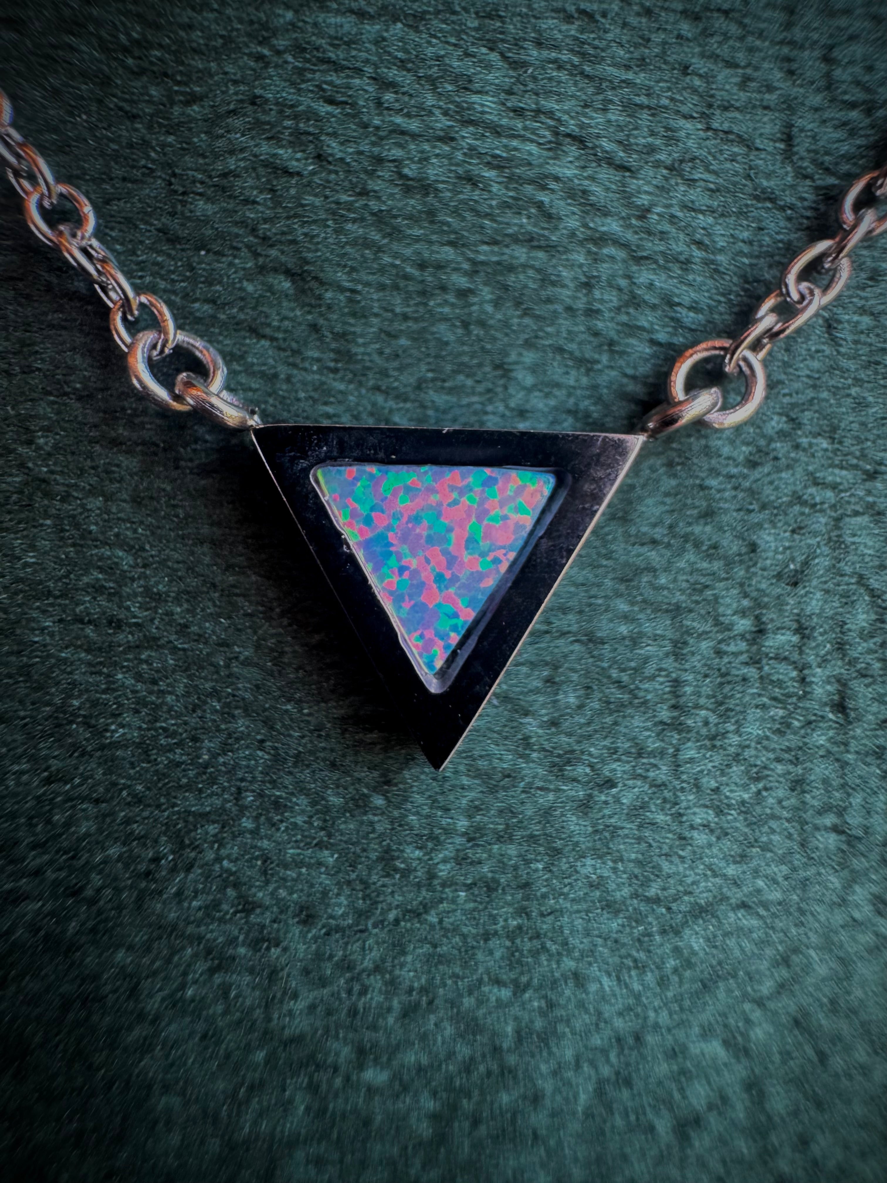 MINI Opal triangle Necklace