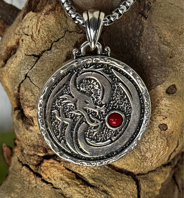 Yin Yang Dragon stainless steel Pendant