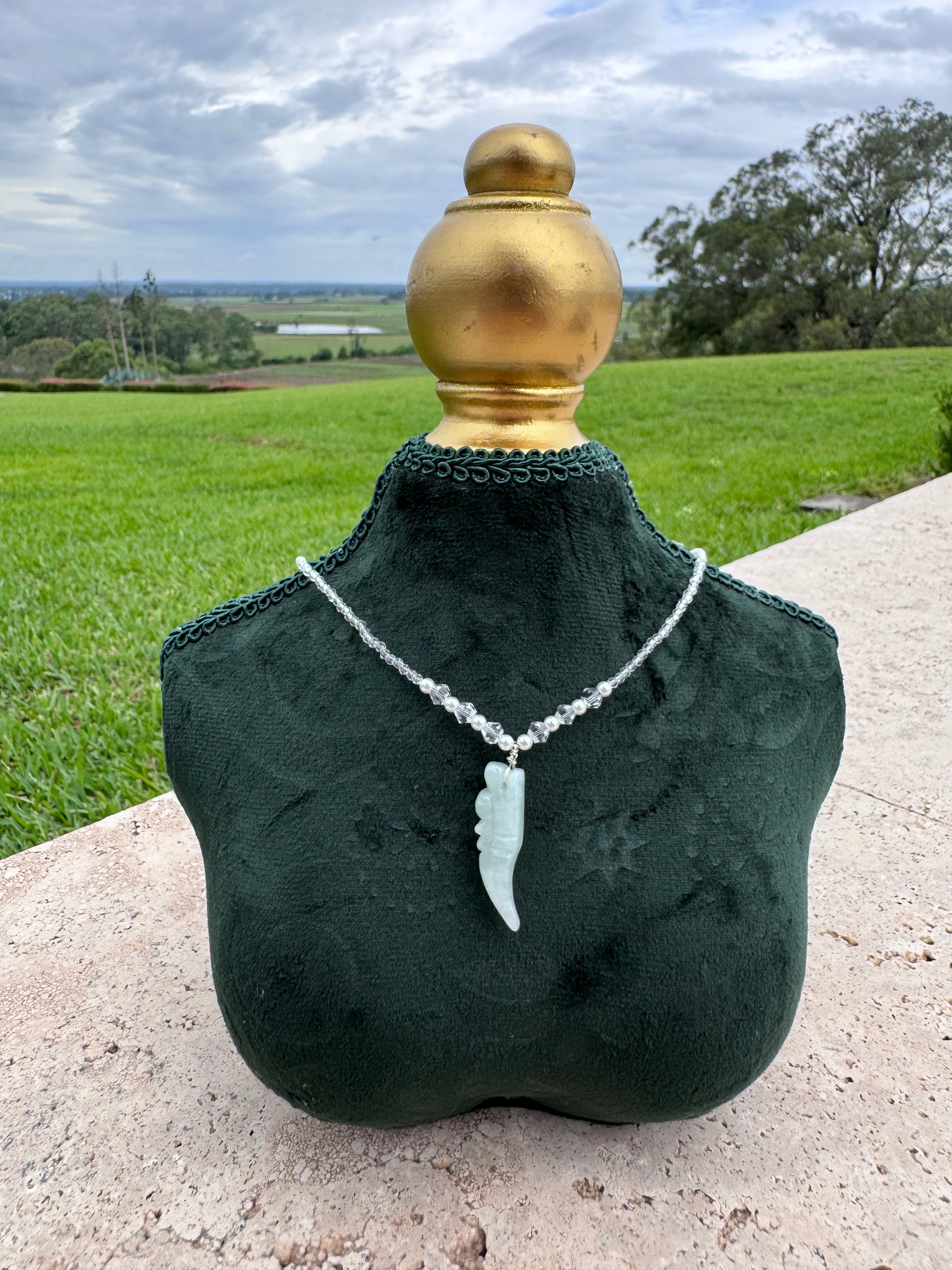 Jade & Clear Quartz Necklace