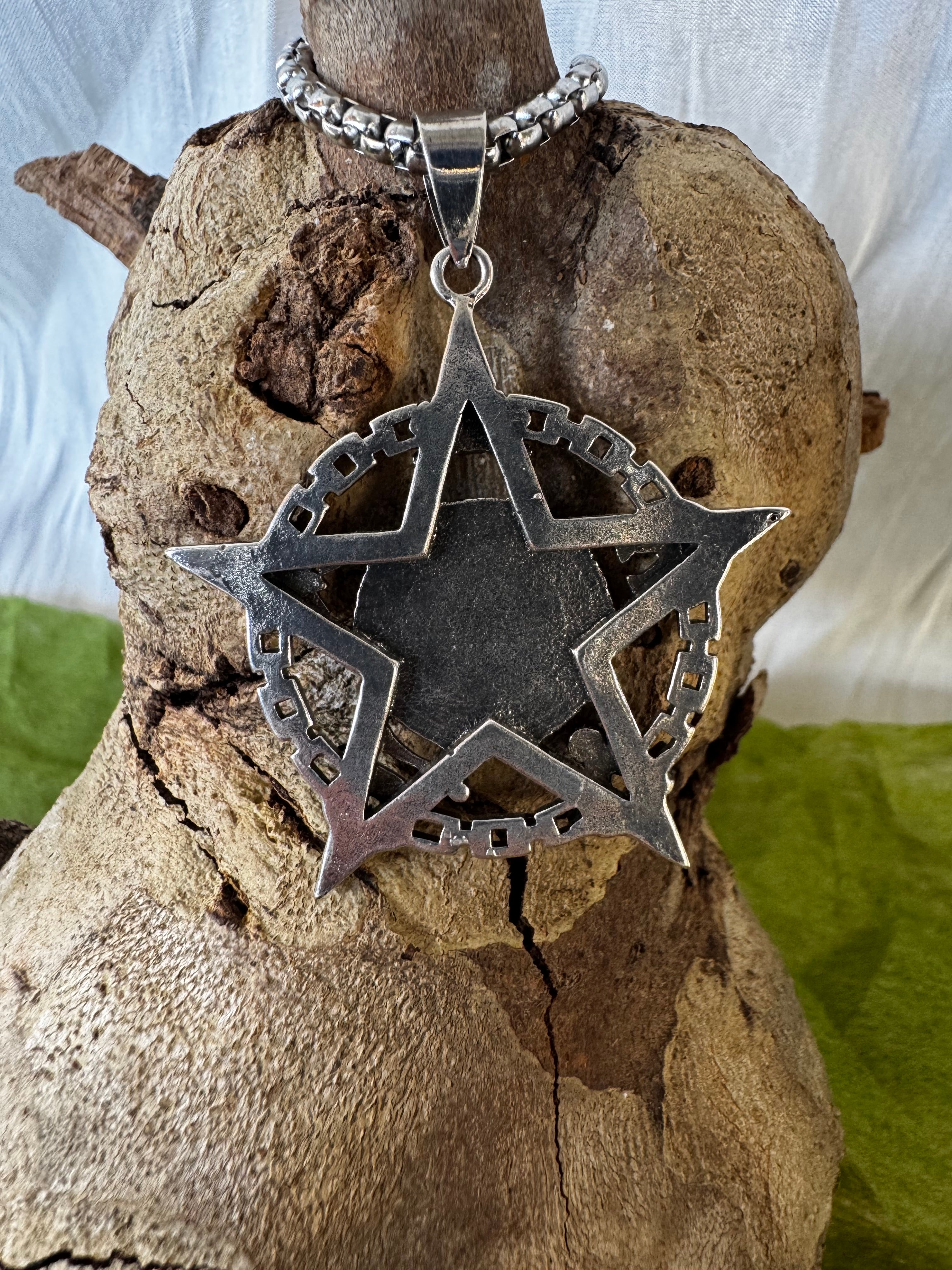 Silver Pirate star Stainless Steel Pendant