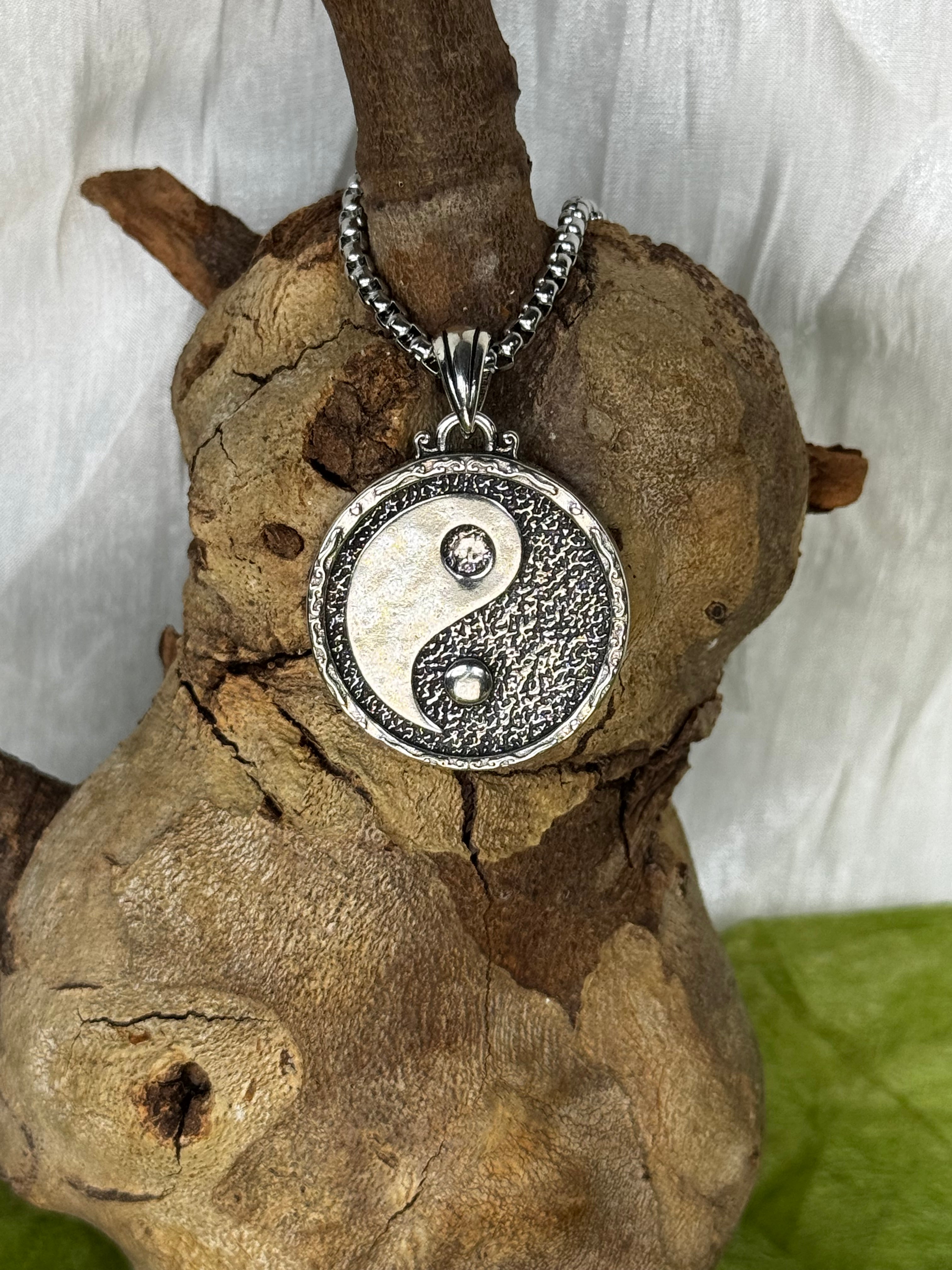 Yin Yang Dragon stainless steel Pendant
