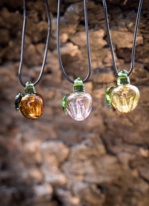 Apple Essential Oil Glass Bottle Necklace