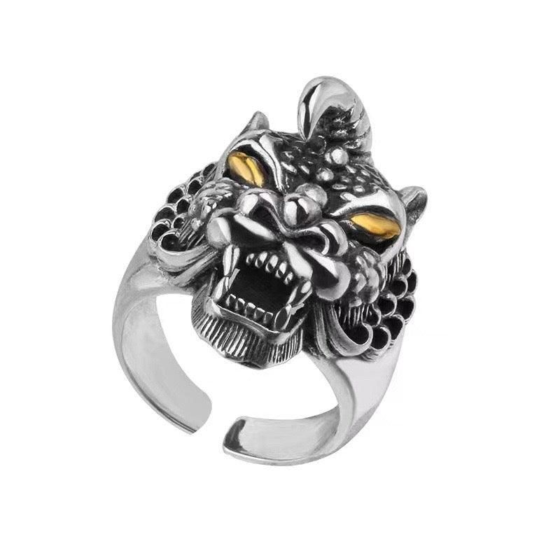 silver mythical monster ring