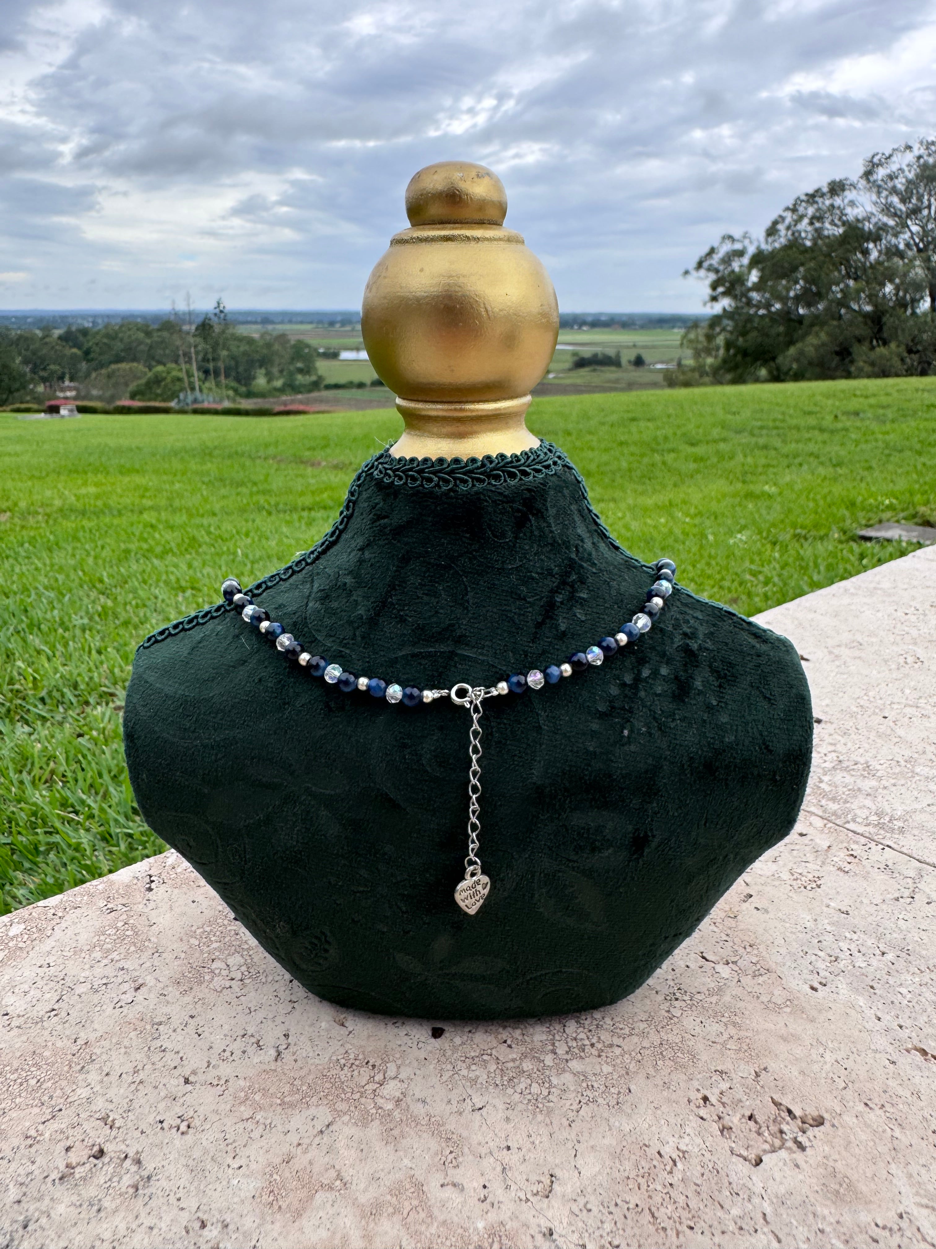 Clear Quartz and Blue Tigers Eye necklace