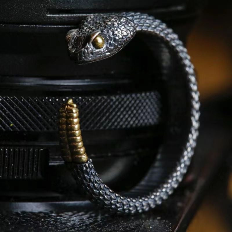 Black rattle snake ring