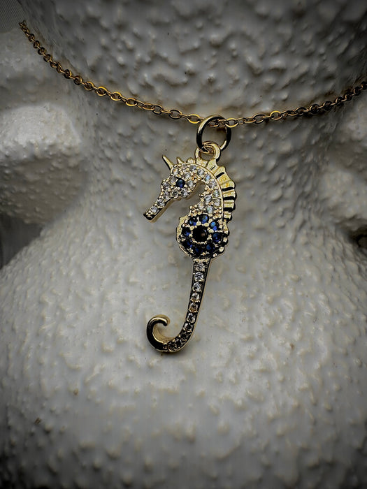 Evil Eye Seahorse Pendant
