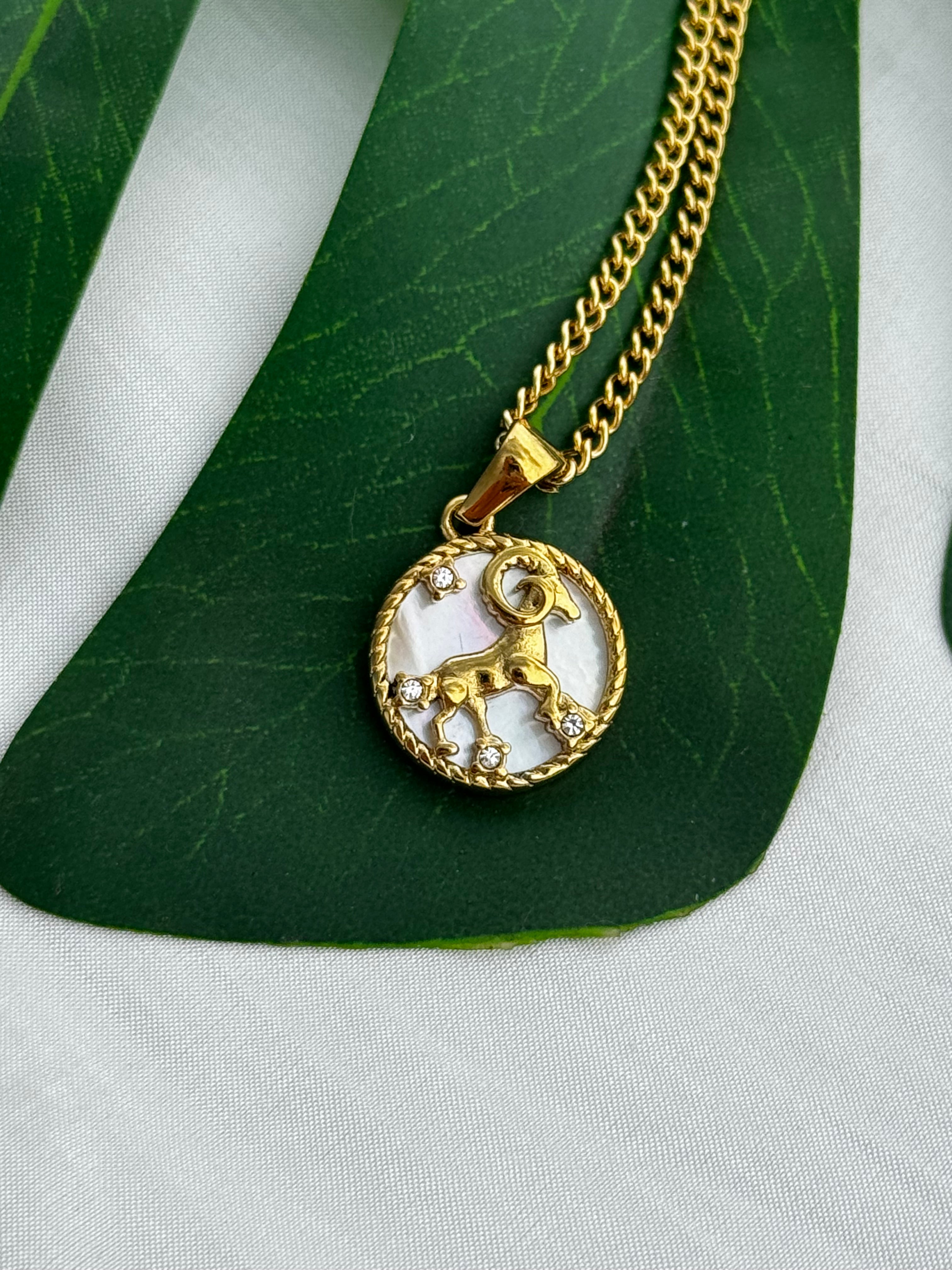 Mother Of Pearl Zodiac Necklaces