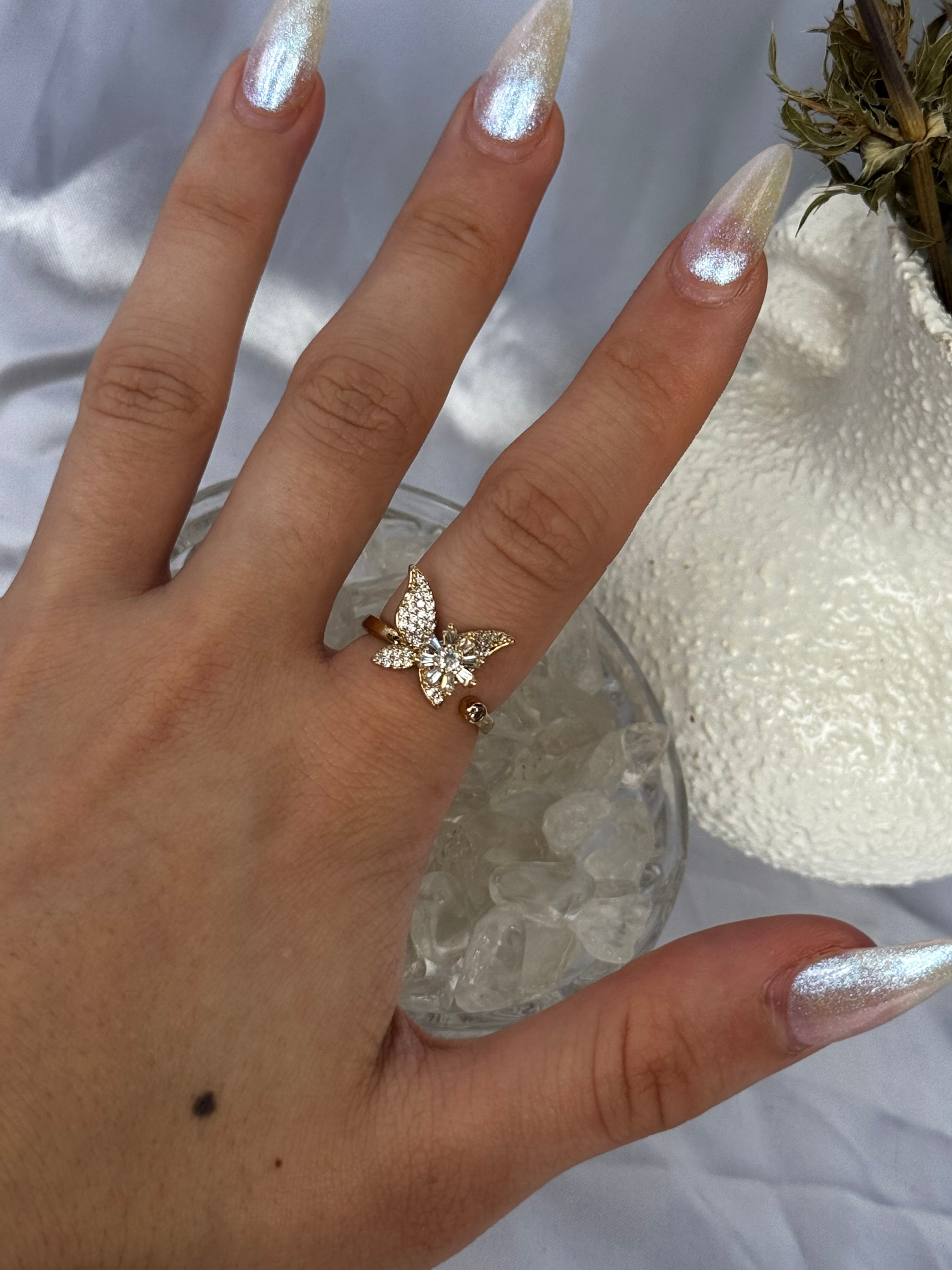 Silver / Gold Butterfly Fidget Ring