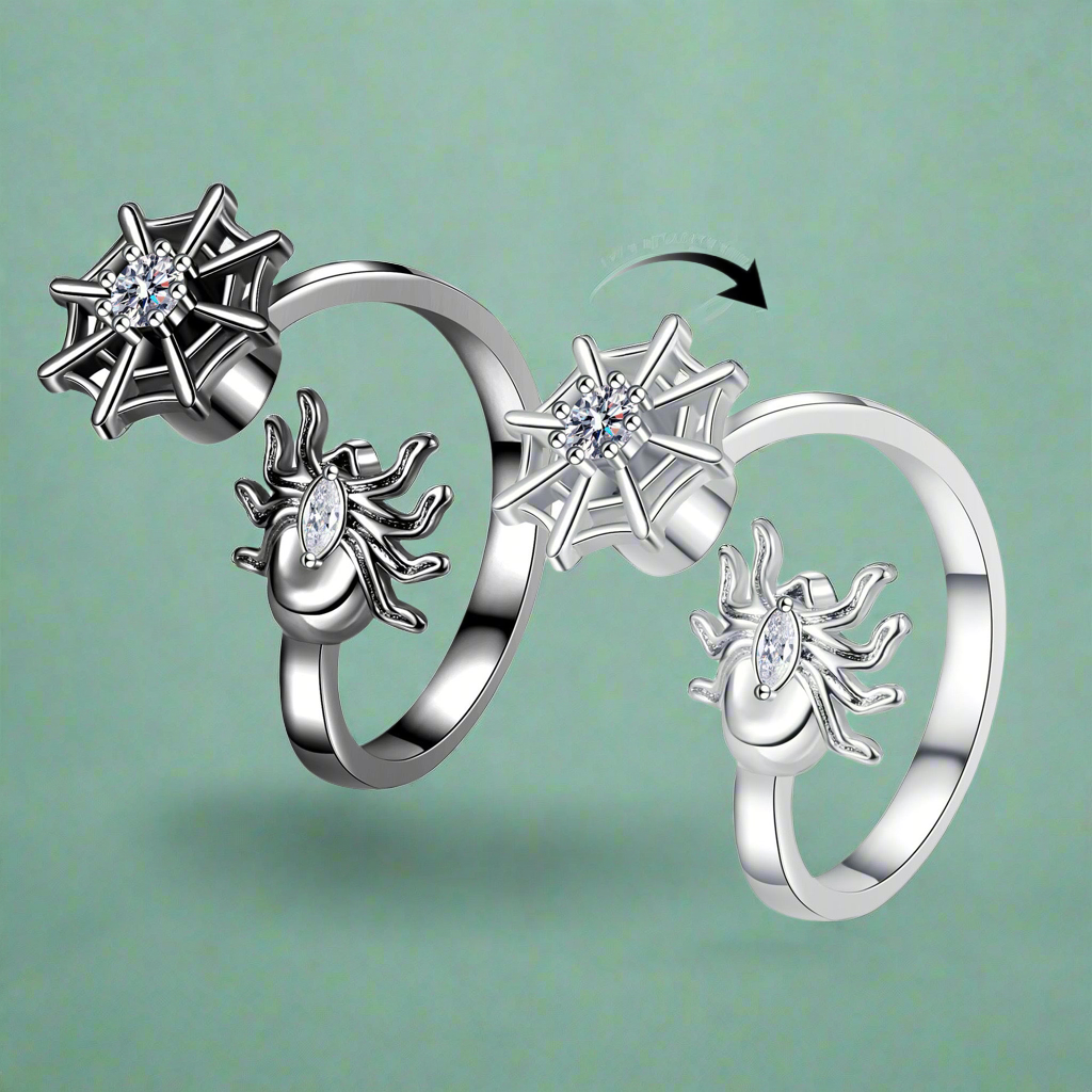 Silver Spider Fidget Ring