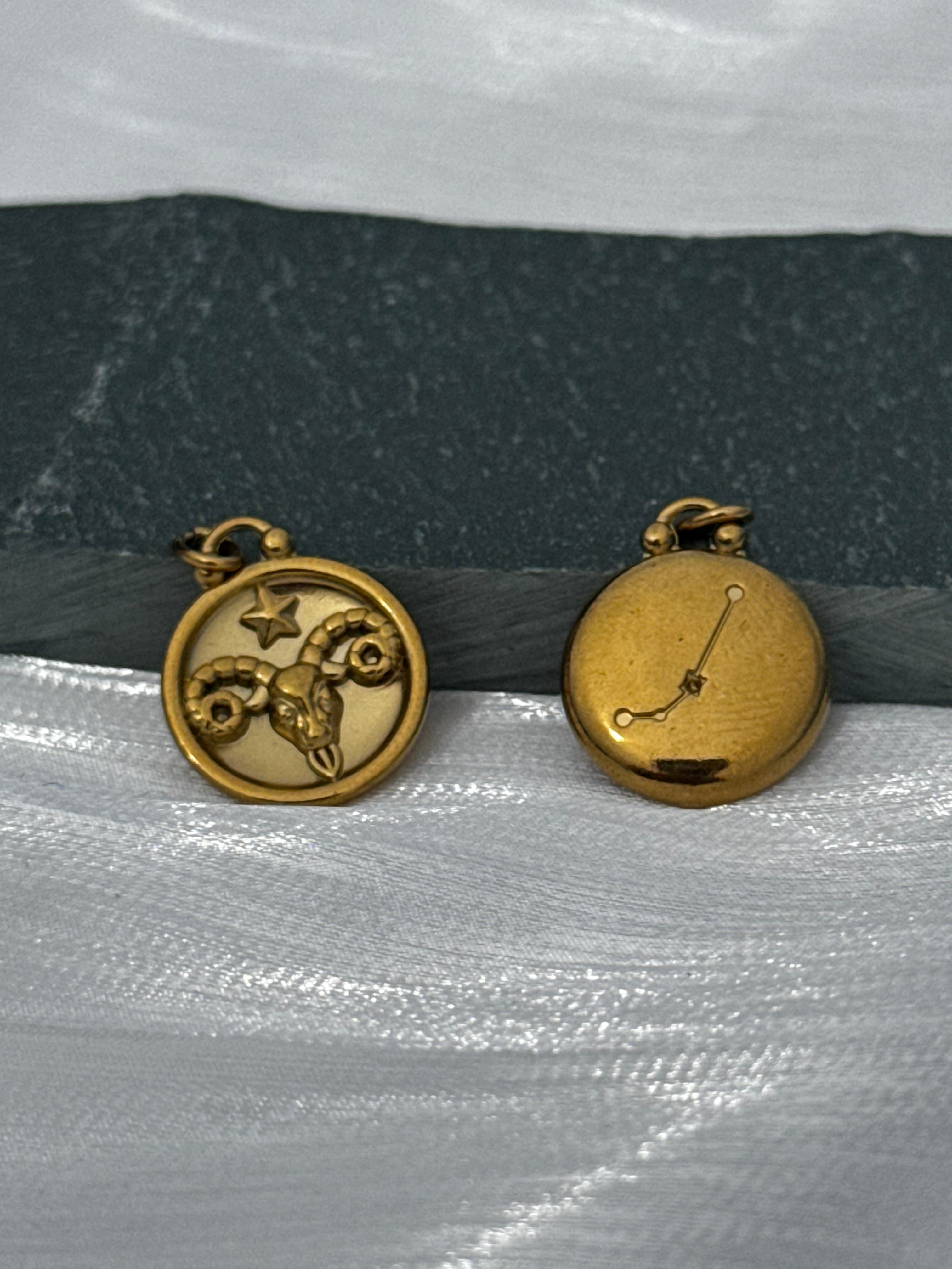 12 Gold Zodiac and Constellation Star sign Coin Necklace