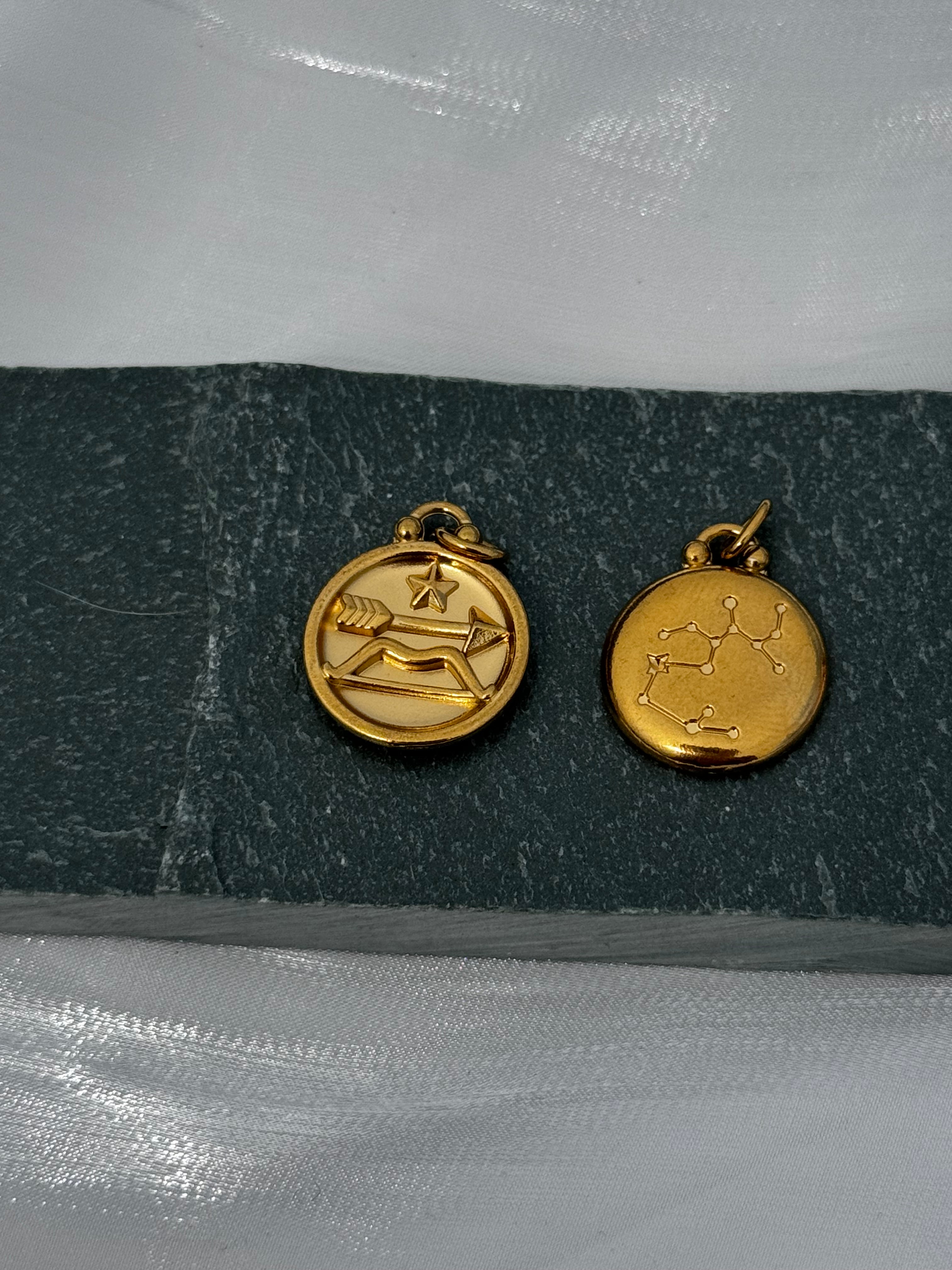 12 Gold Zodiac and Constellation Star sign Coin Necklace