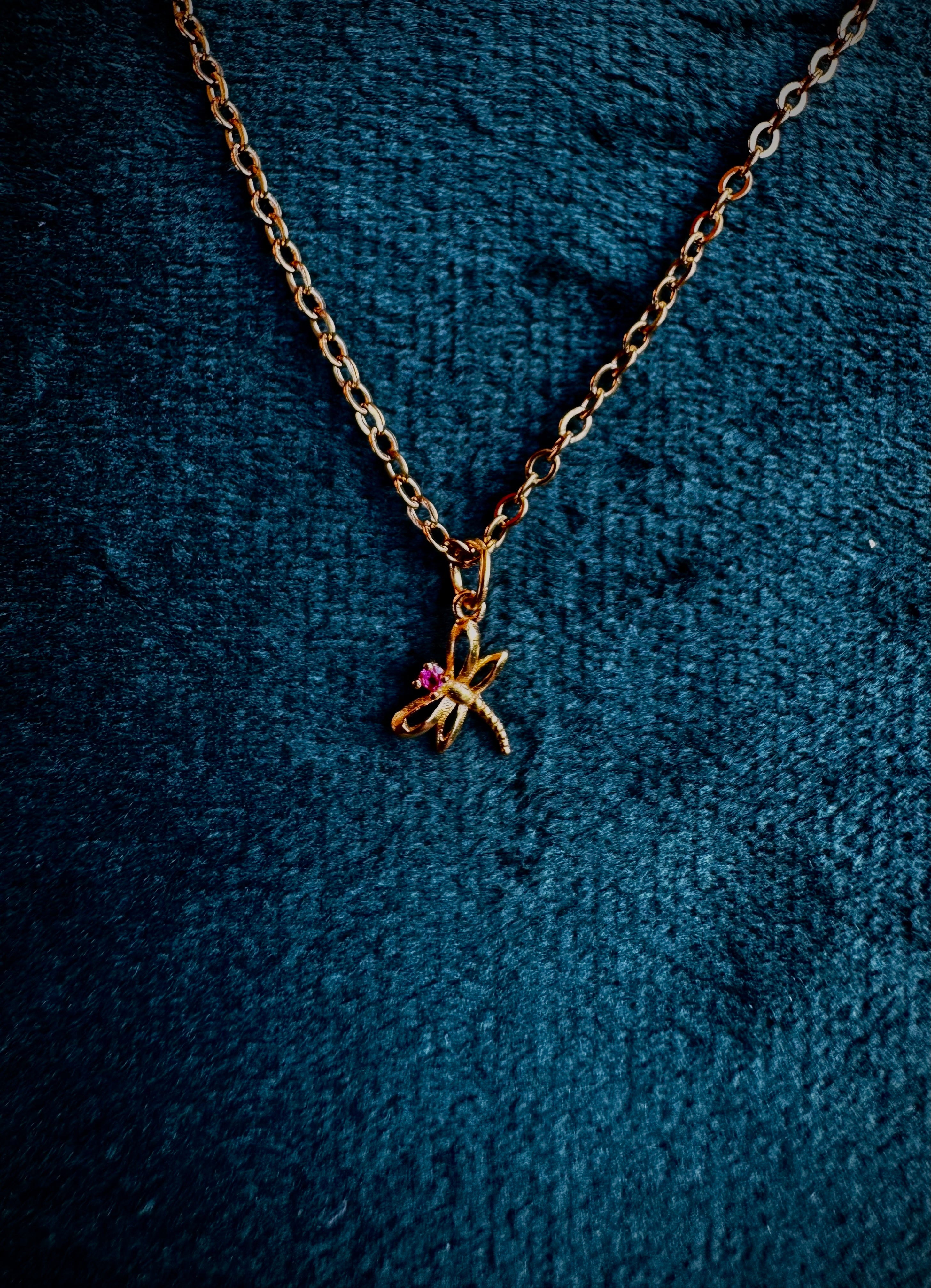MINI Ruby Dragonfly Necklace