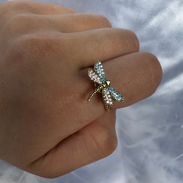 Gold Dragonfly Fidget Ring