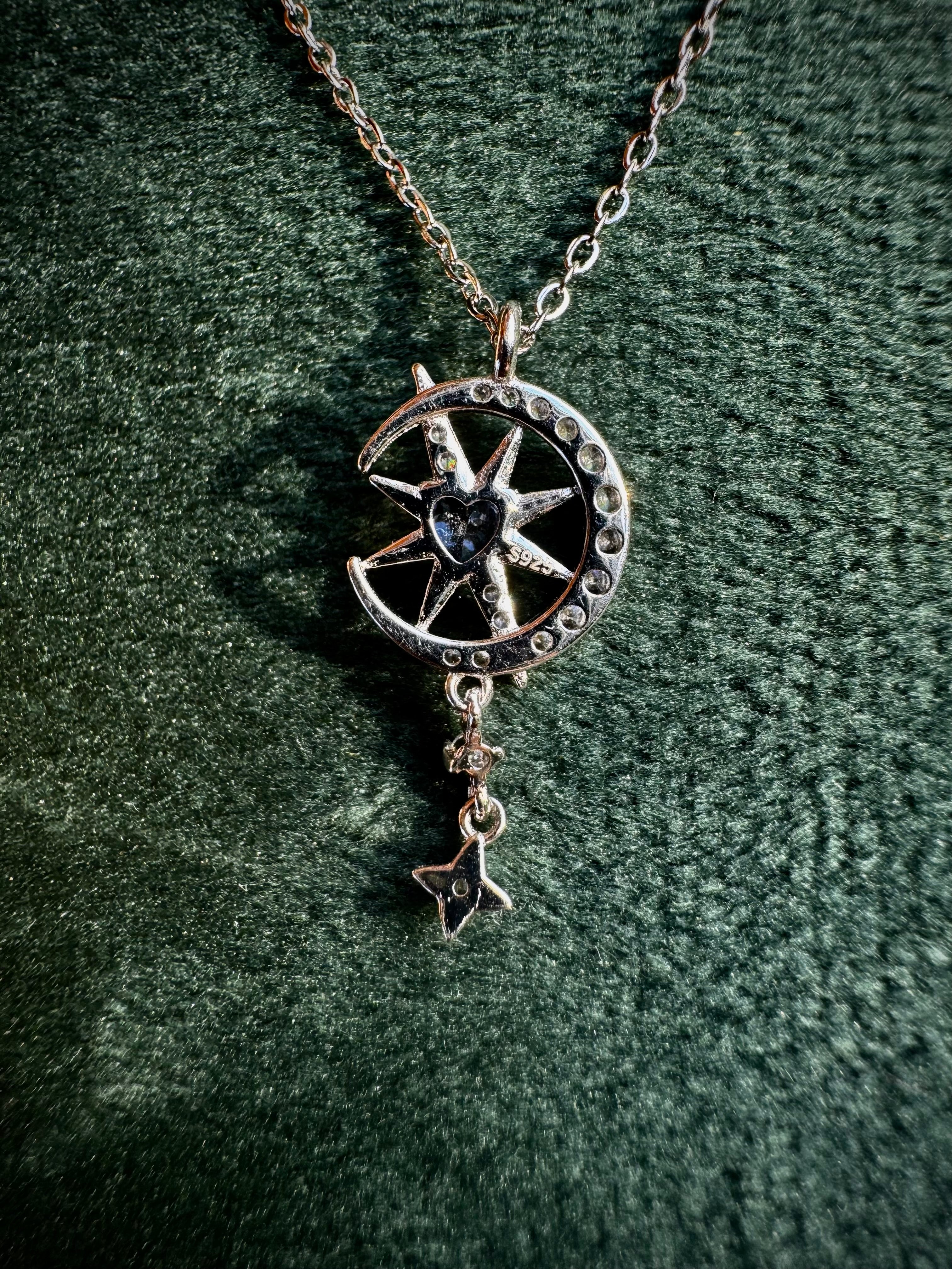 Tanzanite Moon and Star Necklace S925