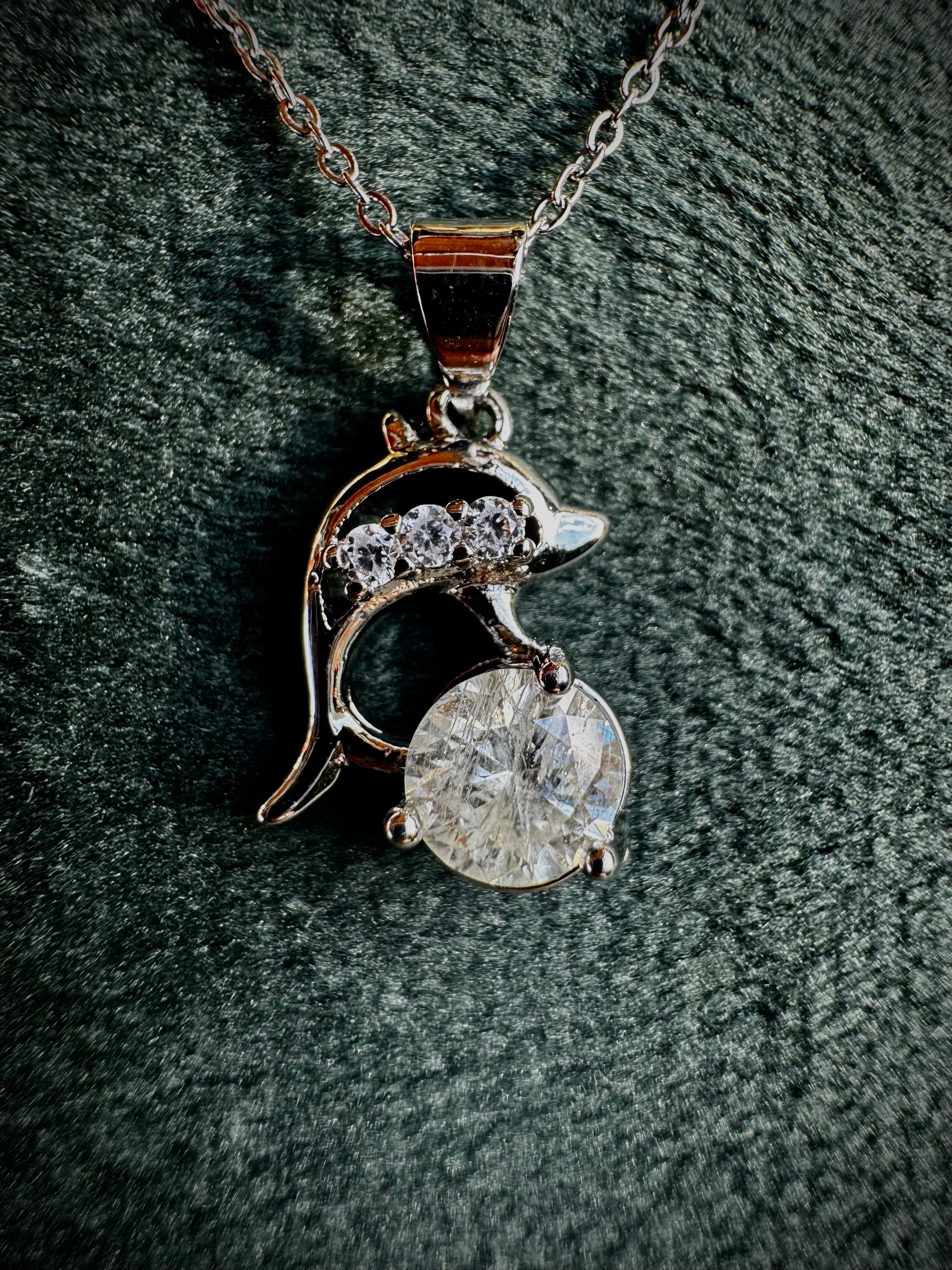 S925 Dolphin Moissanite necklace