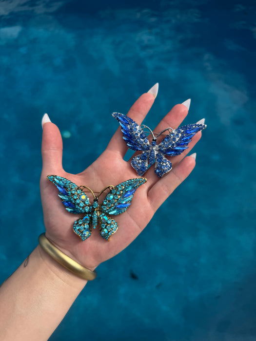 Celtic fantasy sparkling butterfly enameled Brooch