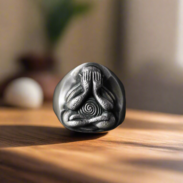 Meditation Buddha Spiritual silver Ring