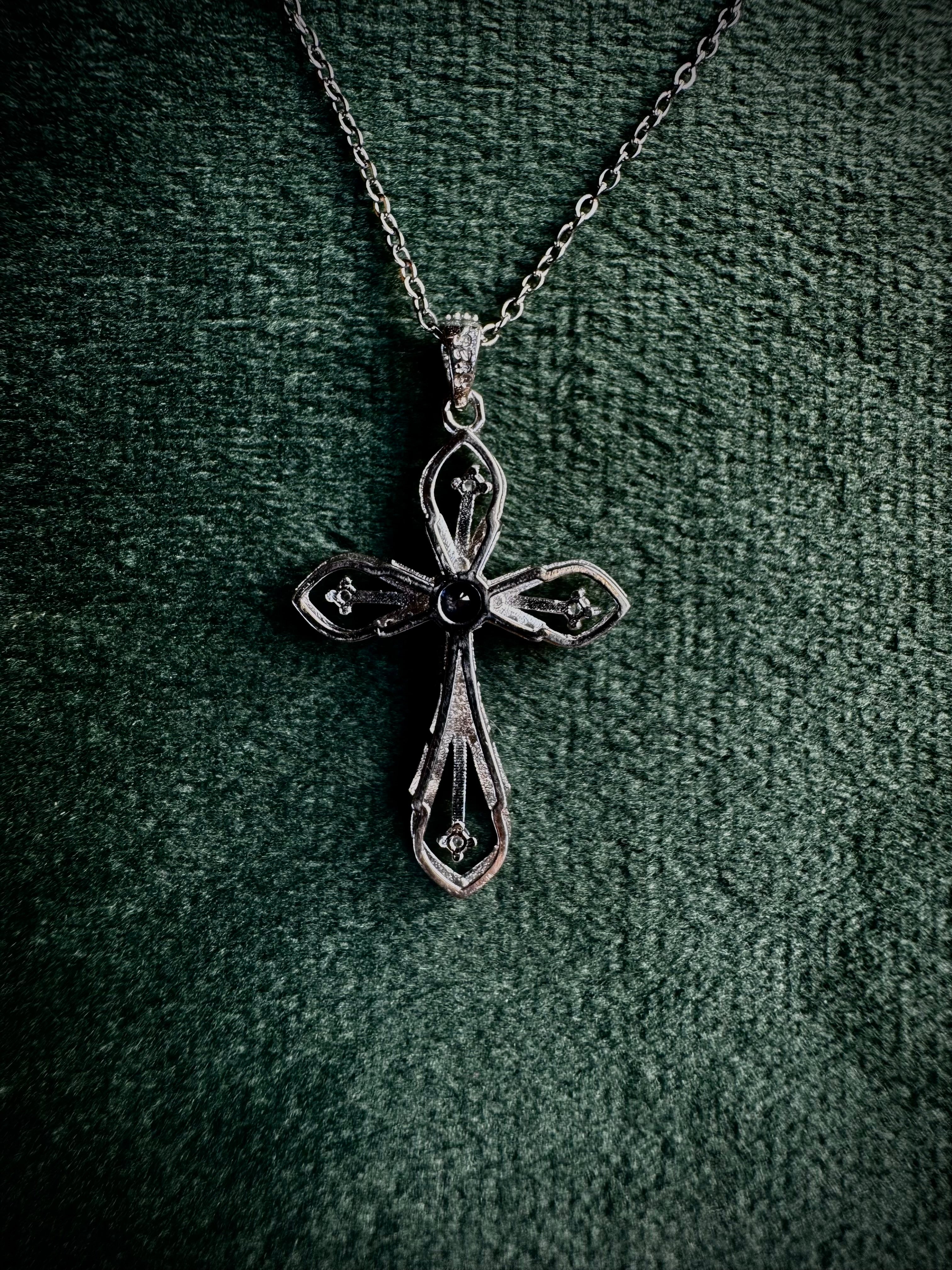 Tanzanite Cross Necklace S925