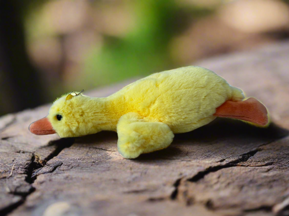 Soft Tummy Goose White Yellow Plush Keyring