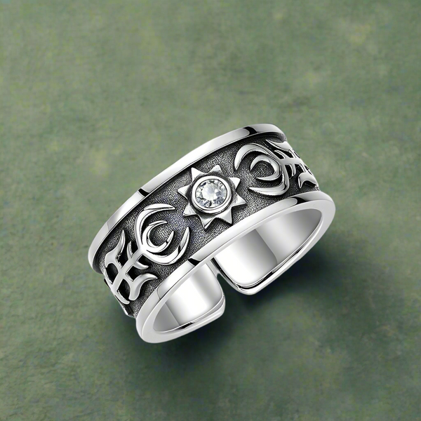 Celtic Sun Diamond Viking silver Ring