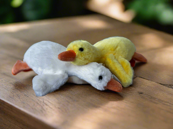 Soft Tummy Goose White Yellow Plush Keyring